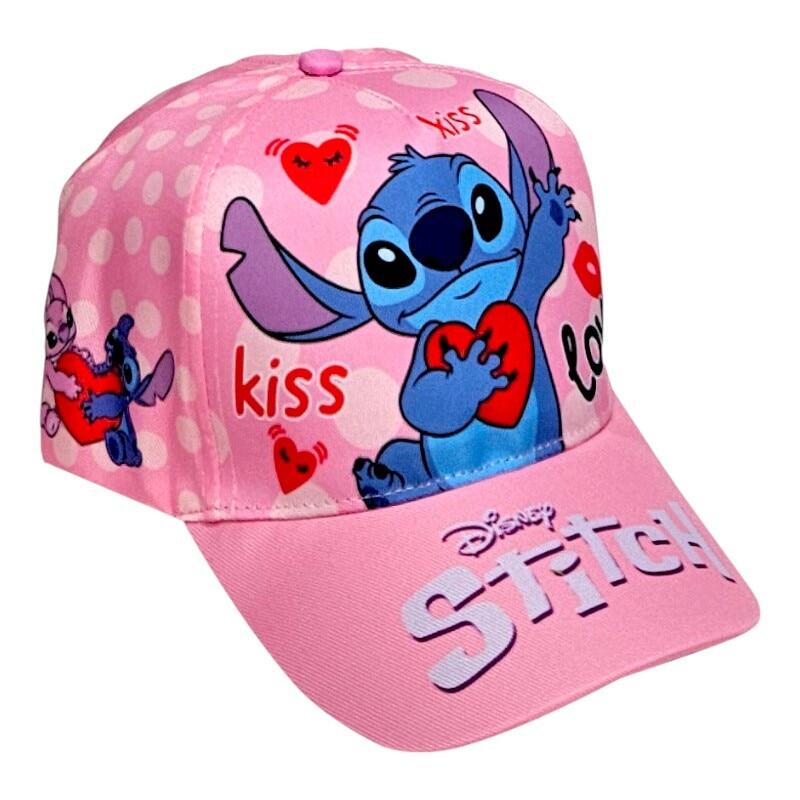 Sapca pentru fetite, roz, Kiss, Love, Stitch