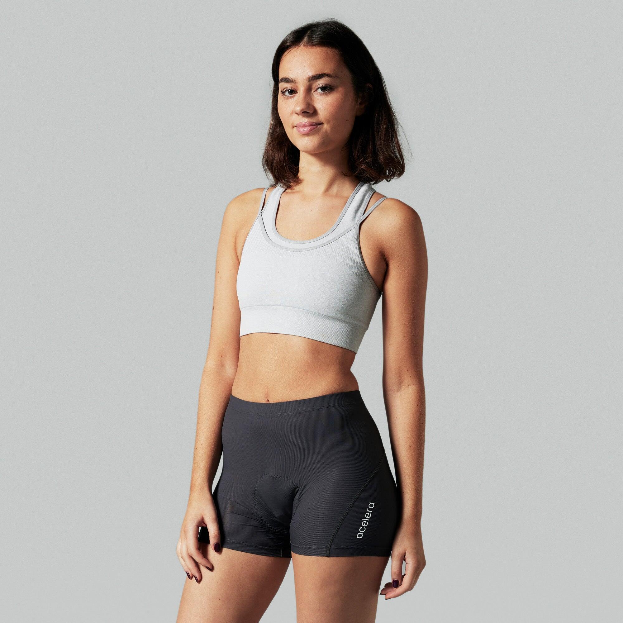 Dames Fietsonderbroek Gevoerde 5D Gel, Comfortabele Ademende Fietsonderbroek, Dames Schokbestendige Onderbroek met Broekzeem, Fietsbroek Fietsondergoed( Size:XL,Color:Blauw