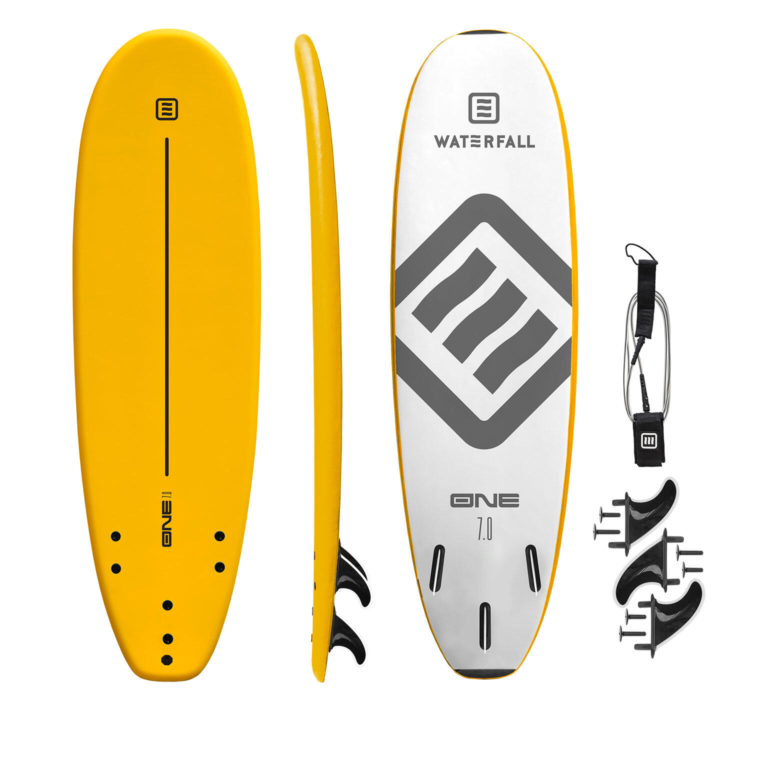 Prancha surf one 7' com 3 quilhas e 1 leash