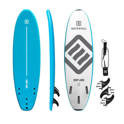 Surfboard one 6' met 3 vinnen + 1 leash