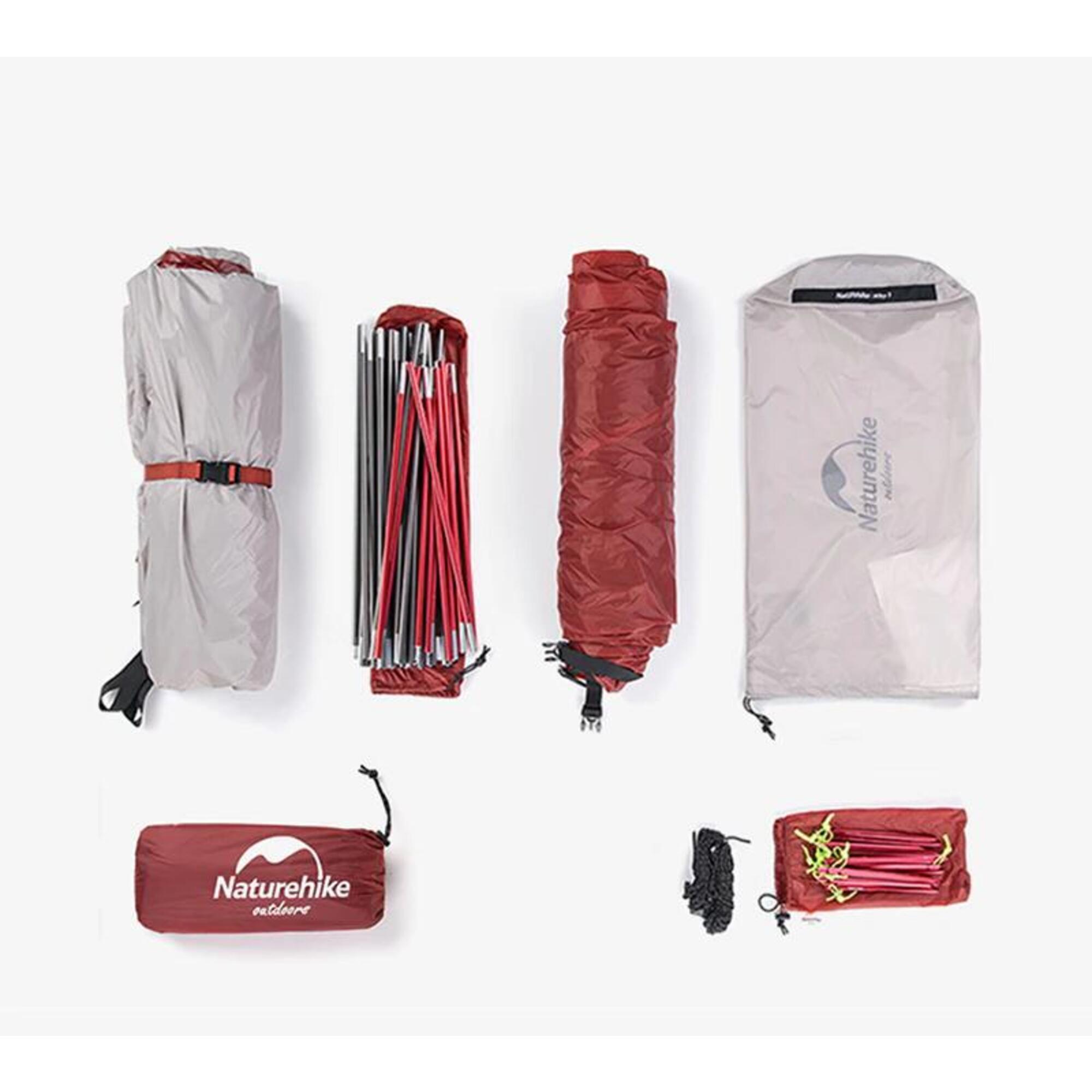 NATUREHIKE Namiot HIBY 4P 40D grey-red