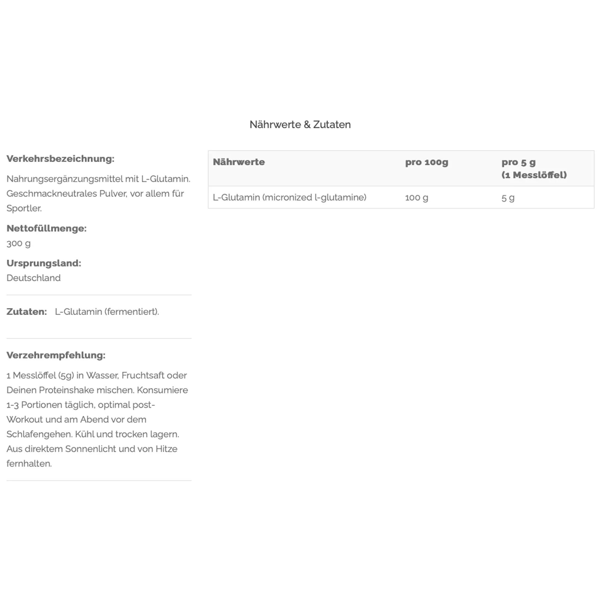 VAST Glutamine en poudre, 300 g 3/3