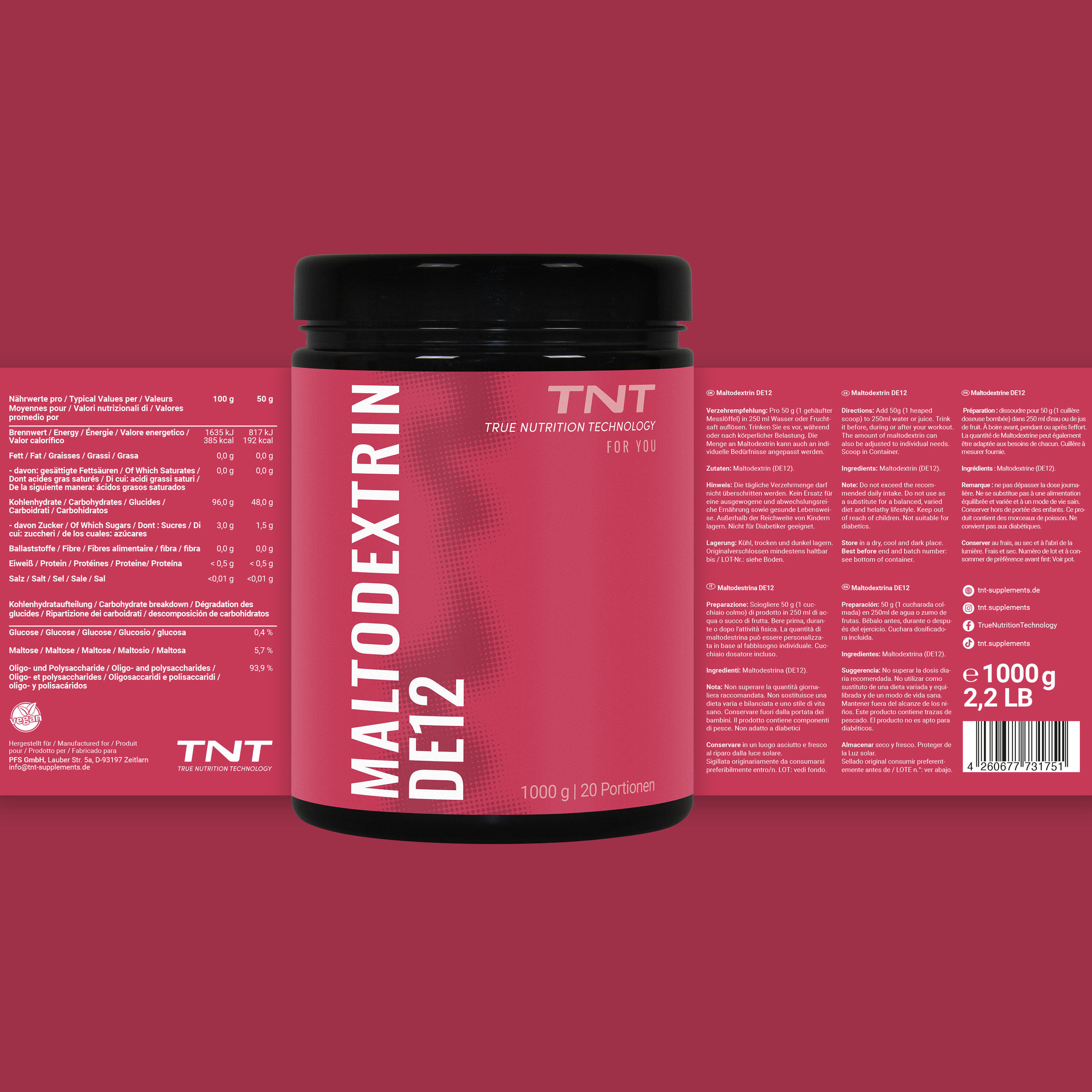 Maltodextrin DE12 Pulver (1000g) 5/6