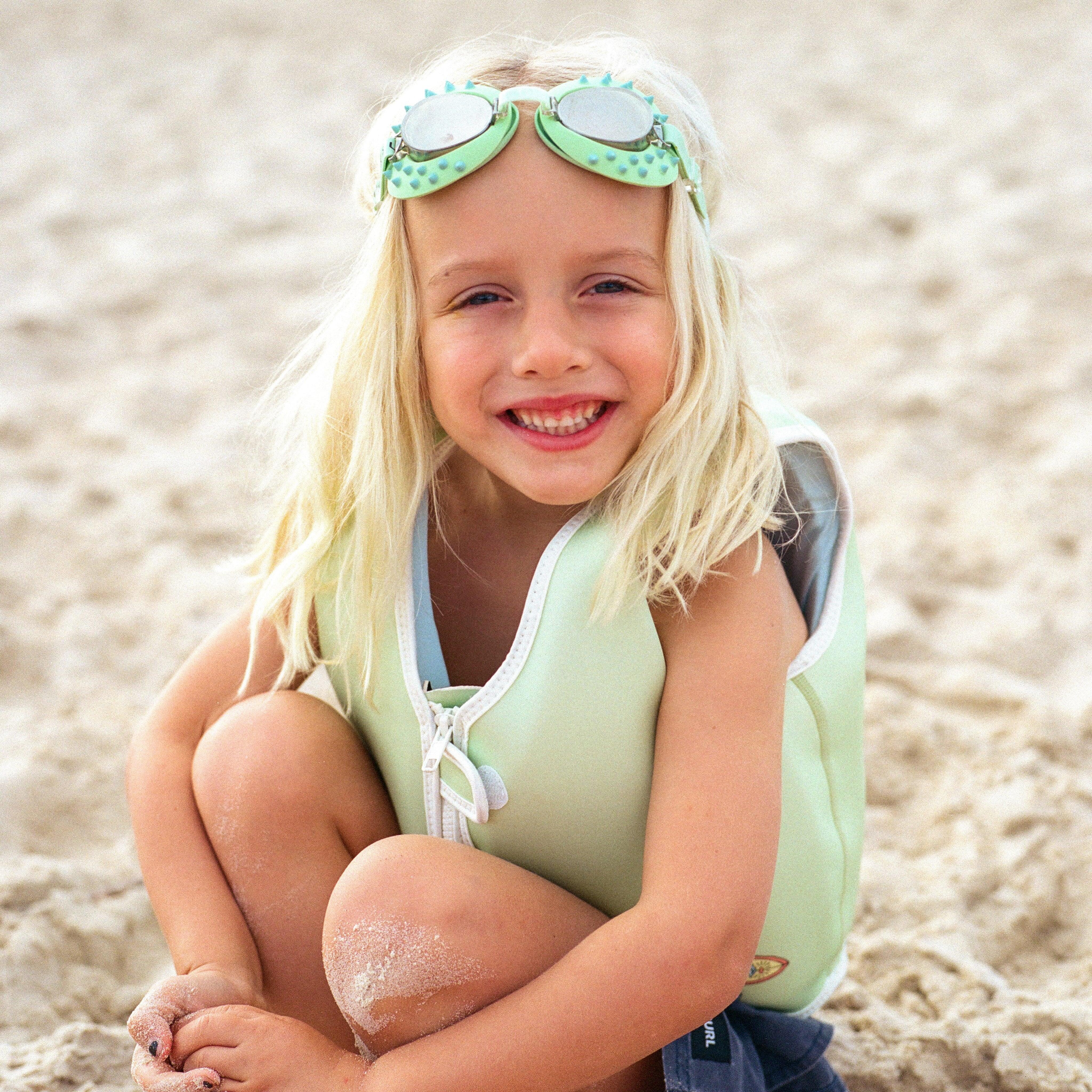 Kids Swim Goggles Shred Turtle Aqua