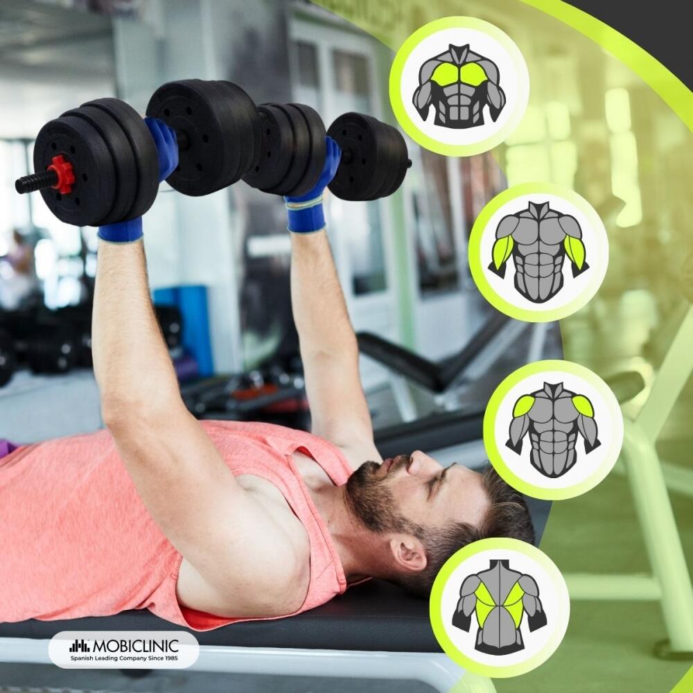 Paar 30 kg verstellbare Kurzhanteln Maxifit (51-135 cm) mit Zubehör 4/7