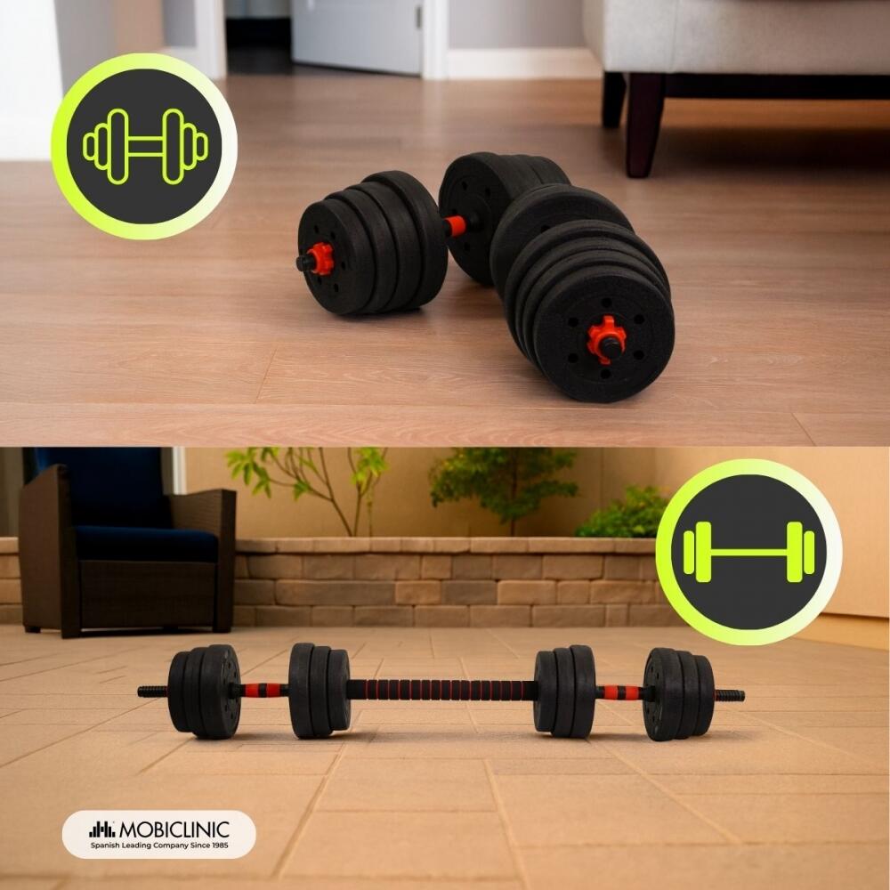 Paar 30 kg verstellbare Kurzhanteln Maxifit (51-135 cm) mit Zubehör 3/7