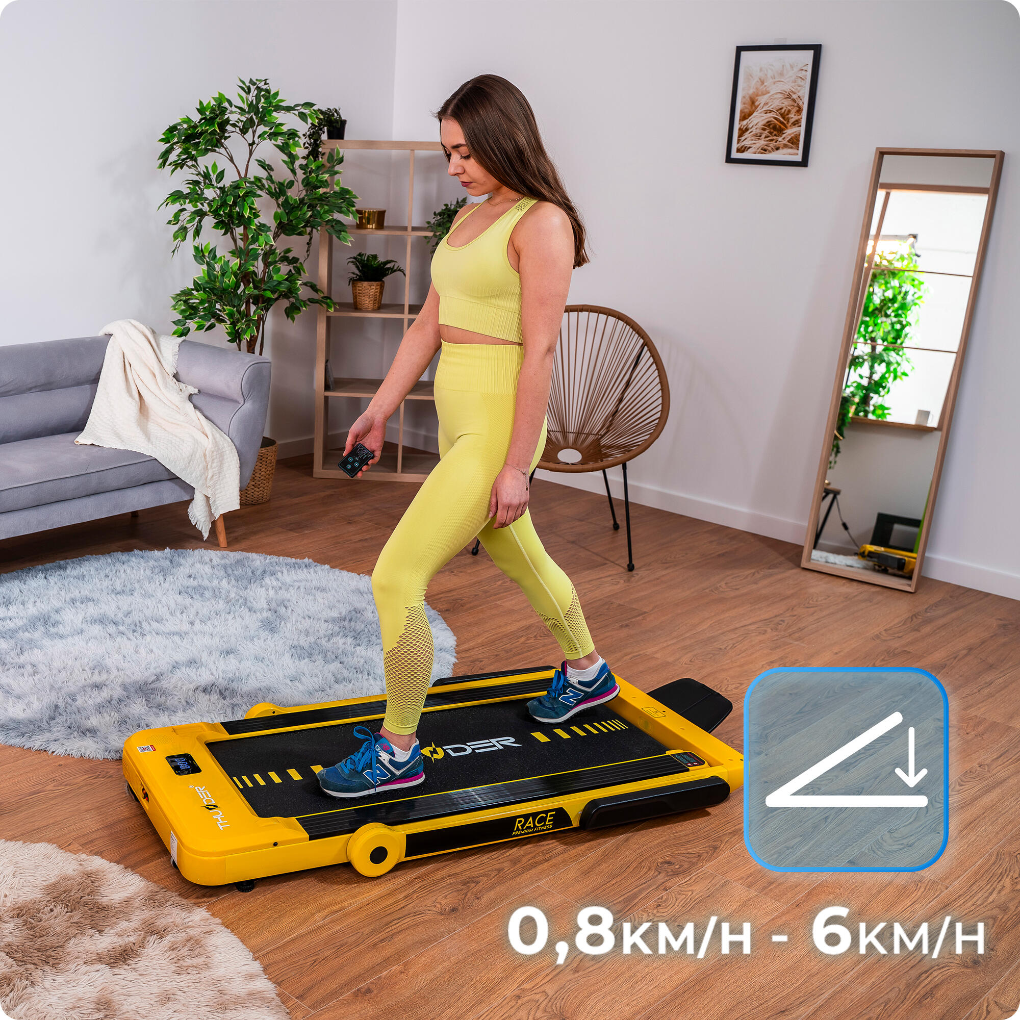 Bieżnia elektryczna do biegania składana Thunder RACE-GOLD 14 km/h 7/8