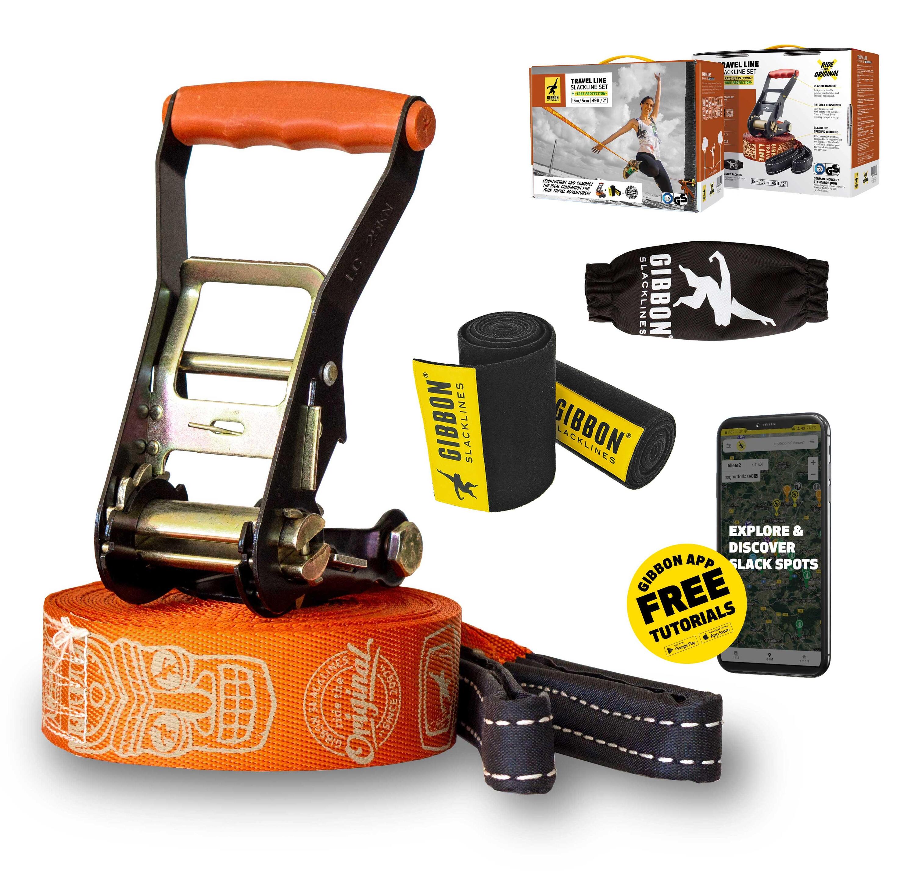 GIBBON Slackline TRAVELLINE  - Slacklining - Geel