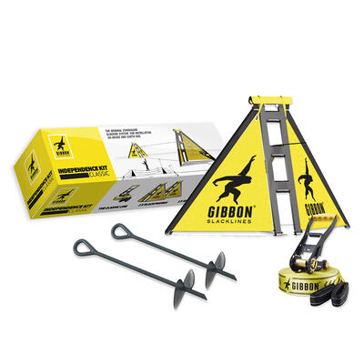 Slackline independencekit classic kit - slacklining - geel