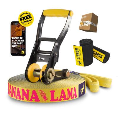 Slackline bananalama met boombescherming - slacklining - geel