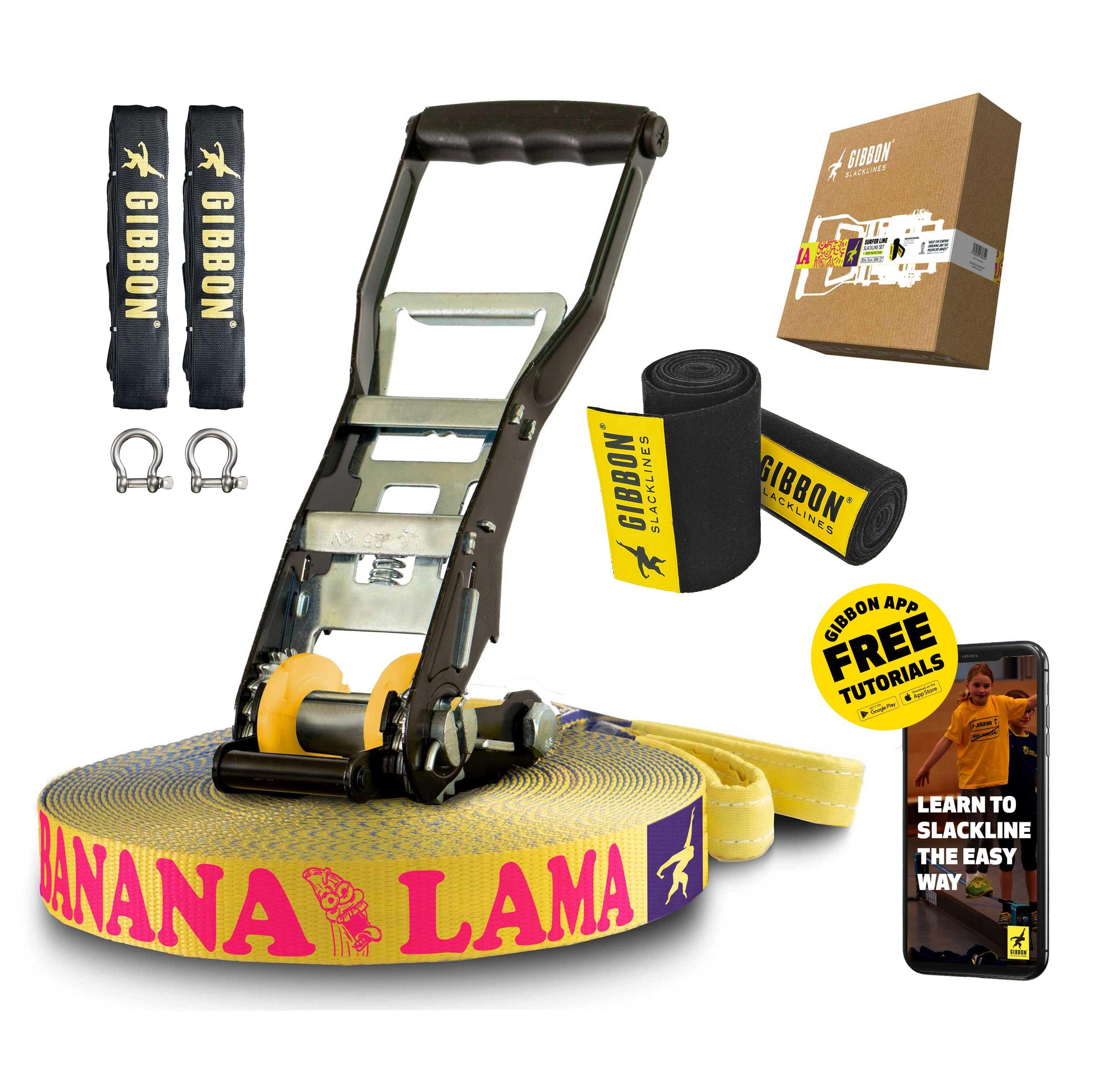 GIBBON SLACKLINE - SET BANANALAMA XL + TREEWEAR