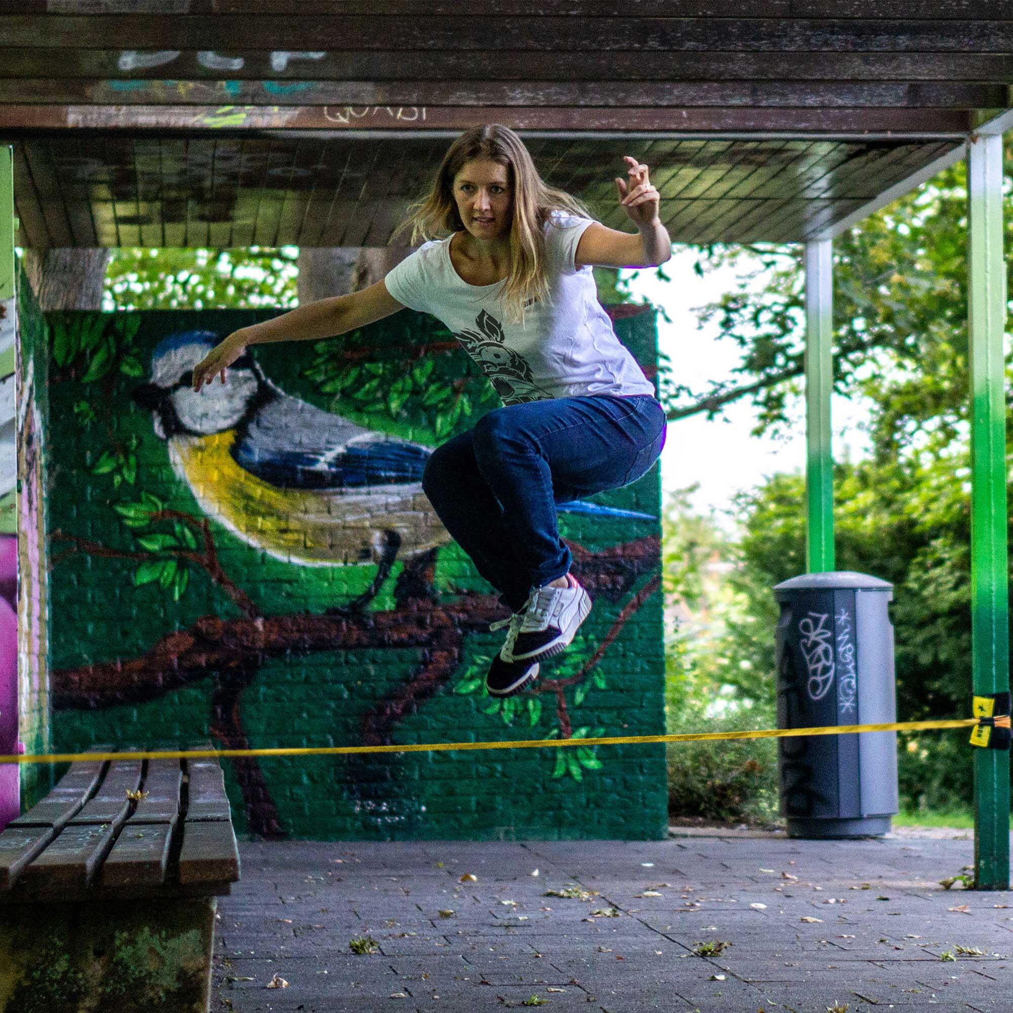 Slackline BANANALAMA XL met boombescherming - Slacklining - Geel 2/8