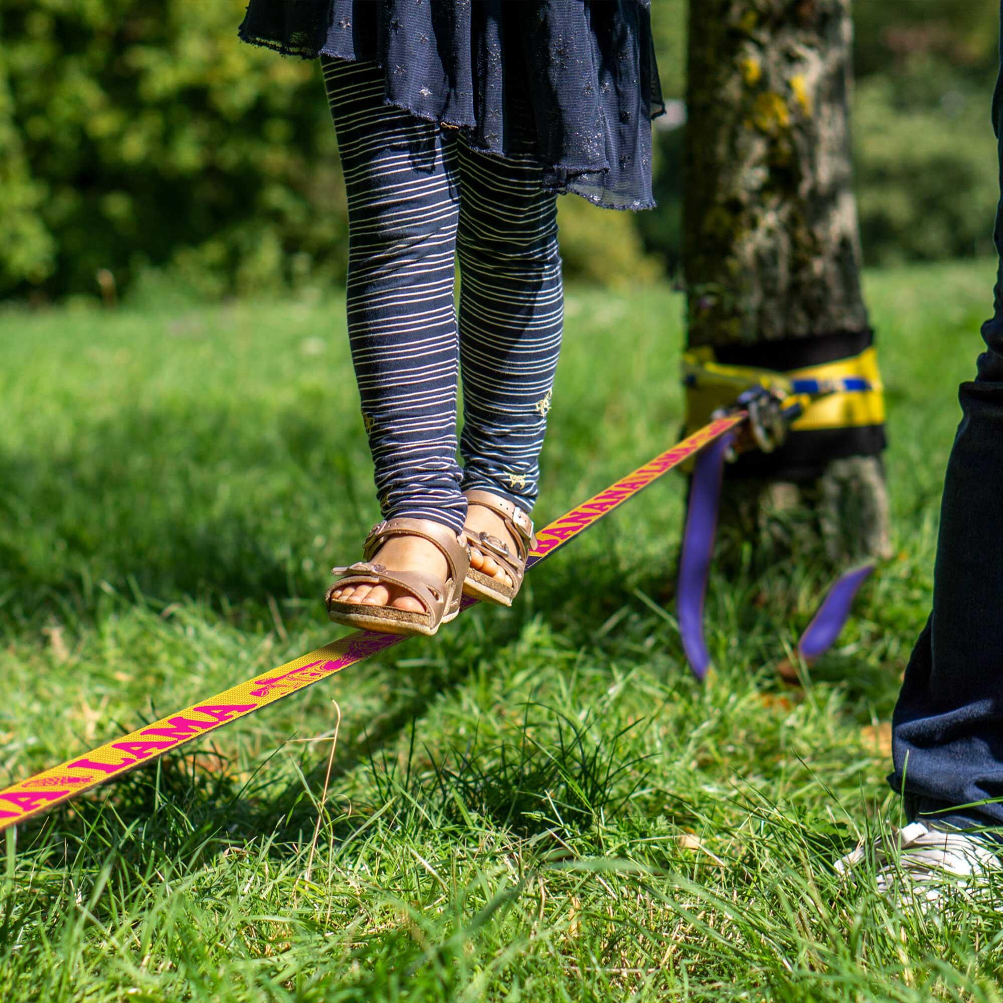 Slackline BANANALAMA XL met boombescherming - Slacklining - Geel 3/8