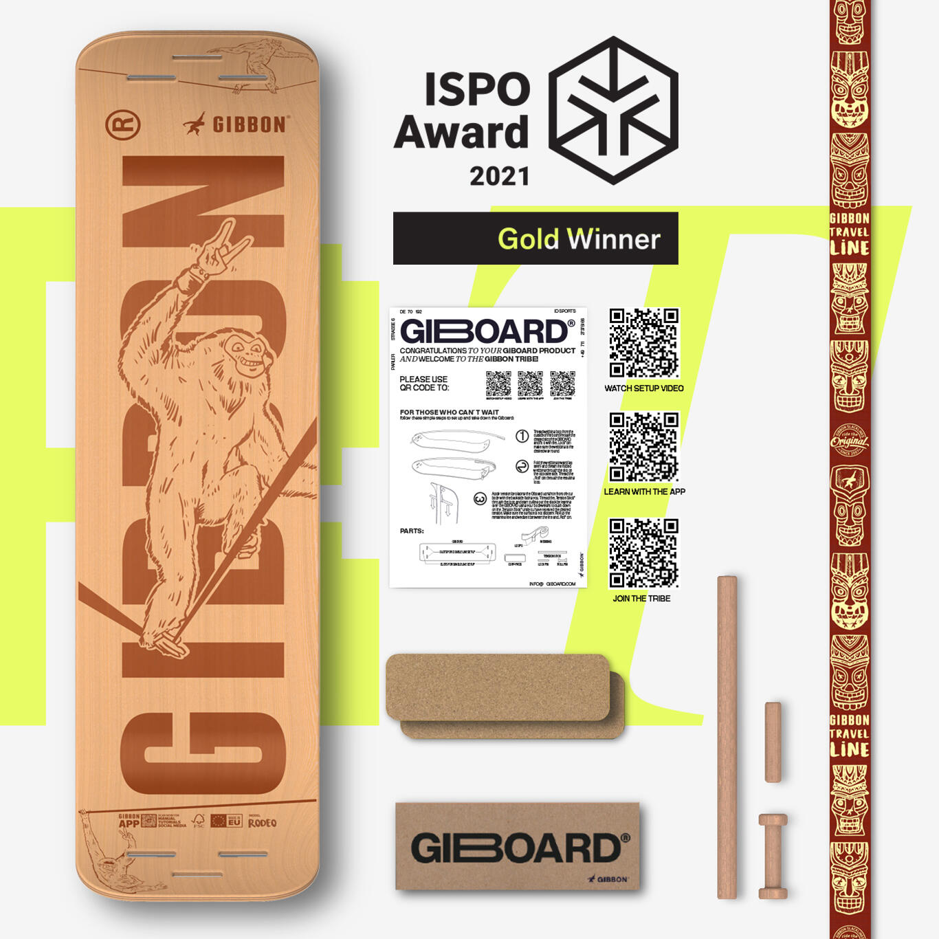 Seconda mano - Slackboard Giboard Roots Rocker Travel,FSC-Marrone - Eccellente 2/7