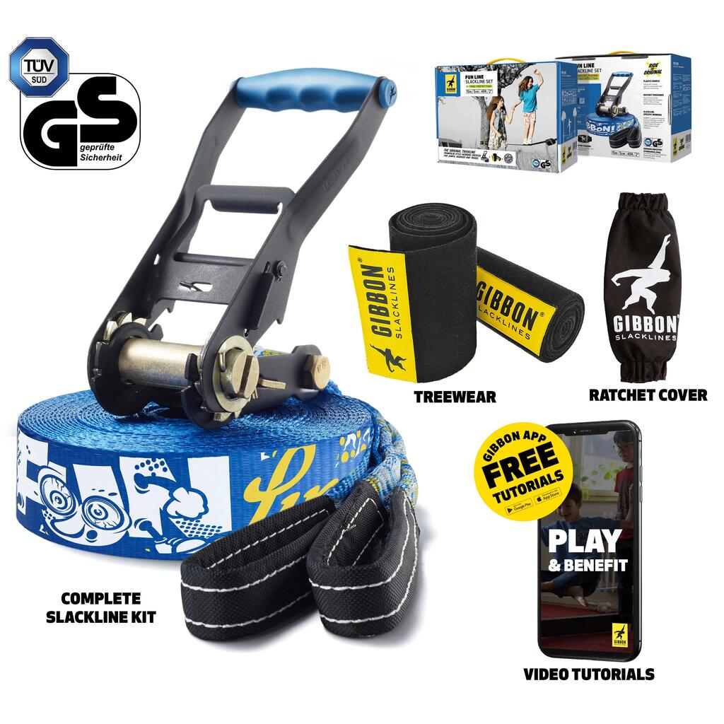 Slacklining slackline set Funline with tree protection