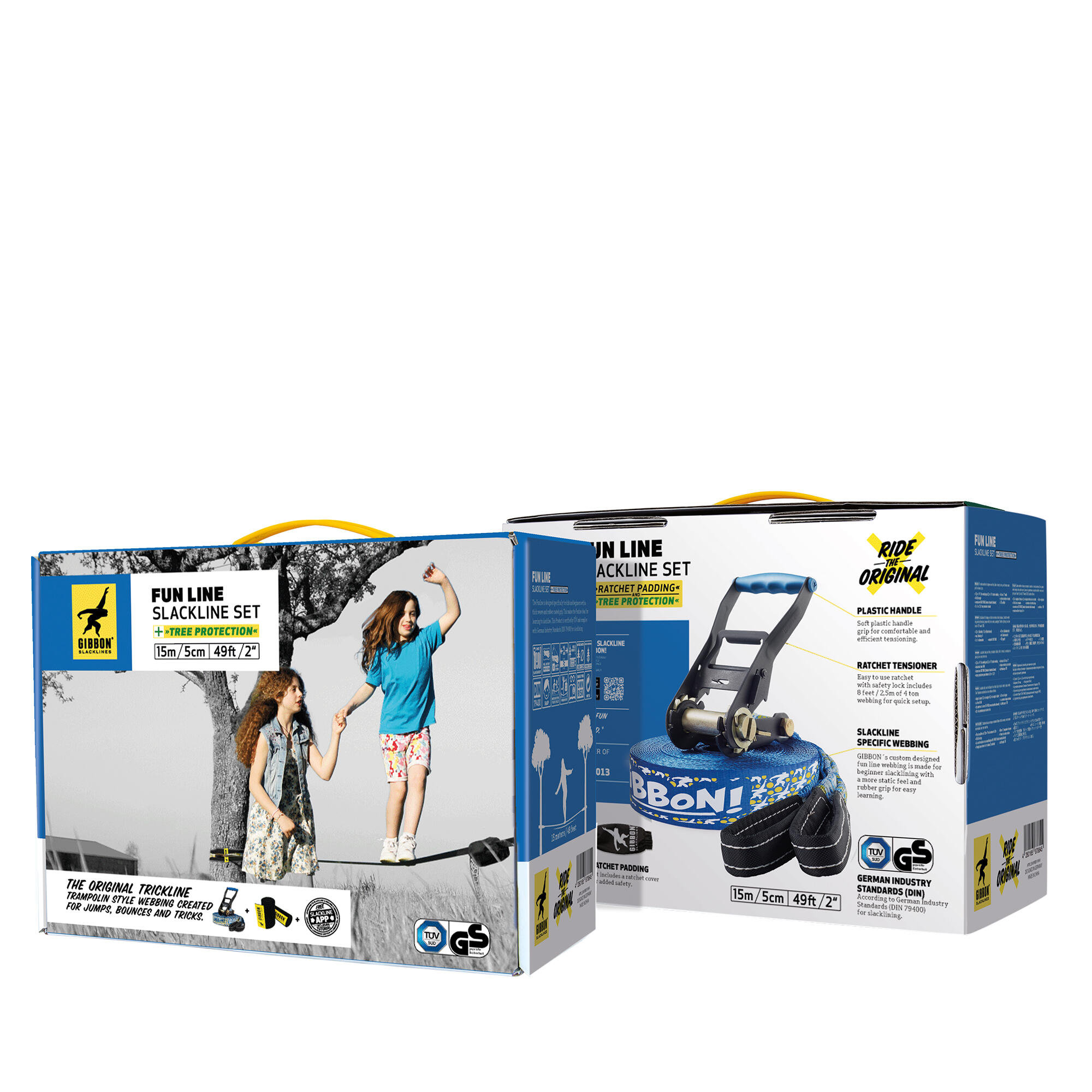 Slackline FUNLINE met boombescherming - Slacklining - Blauw 2/8