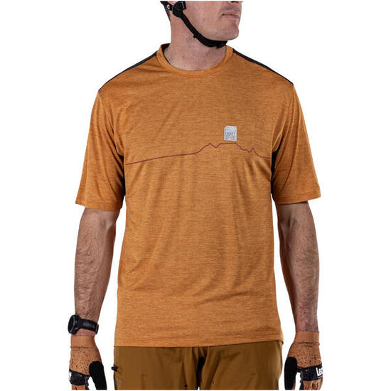 Camiseta MTB Trail 1.0 con inserciones en tejido Ice-Yarn Marrón Hombre