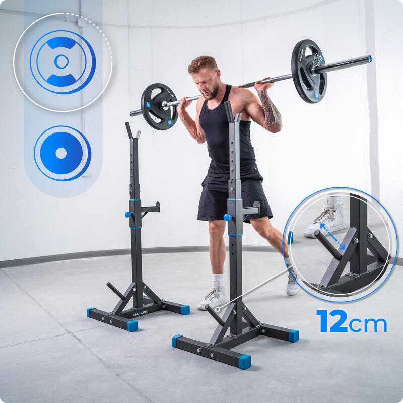 Suport pentru bară pentru exerciții THUNDER PRESA, din două piese, reglabil
