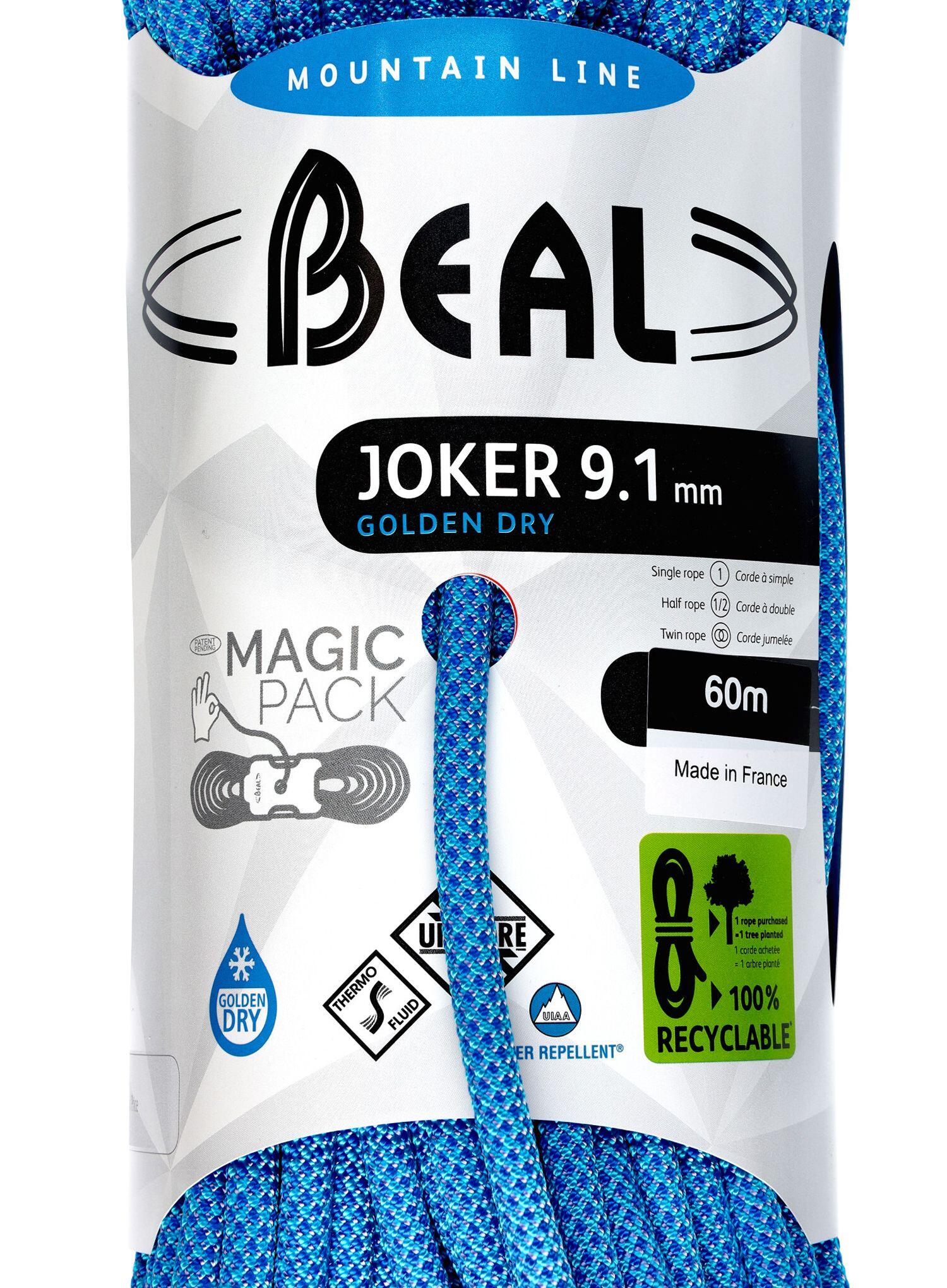 drei Normen Kletter-Seil Joker 9.1 mm Unicore Golden Dry blue 3/7