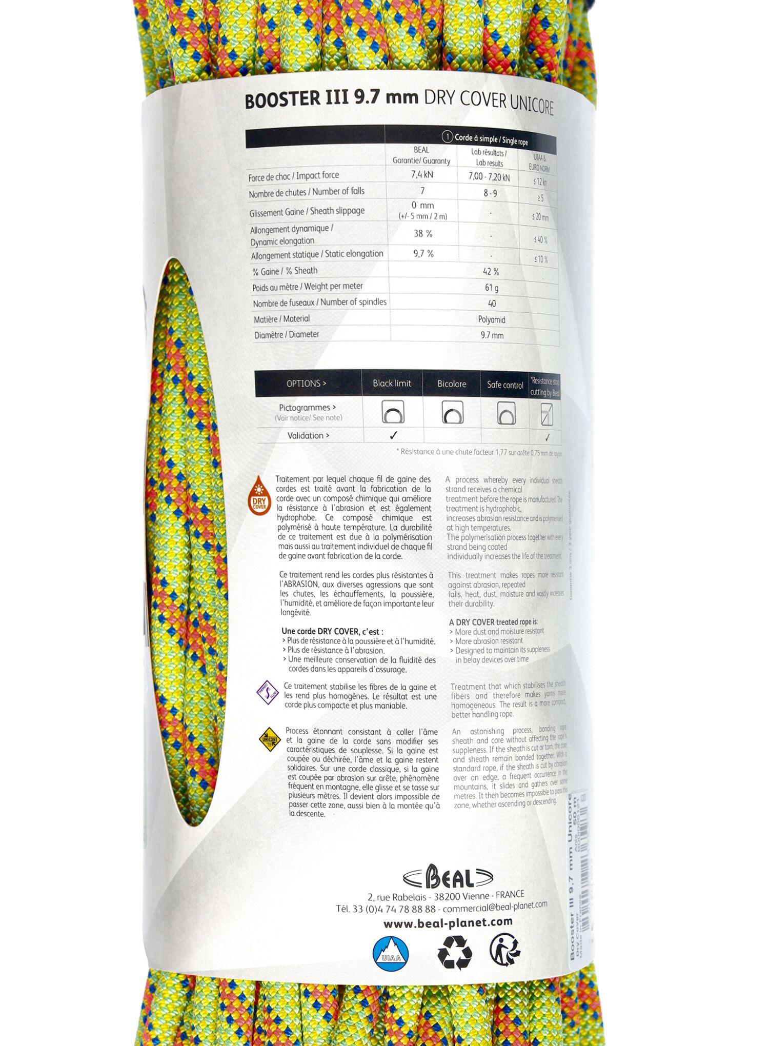 Einfachseil Booster III 9.7 mm Unicore Dry Cover anis 6/6