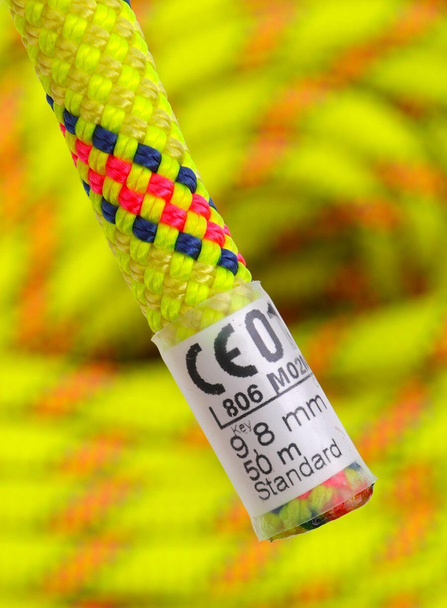 Cuerda simple Beal Karma 9,8 mm 50 m amarilla ligera 61 g/m norma EN892 5/6
