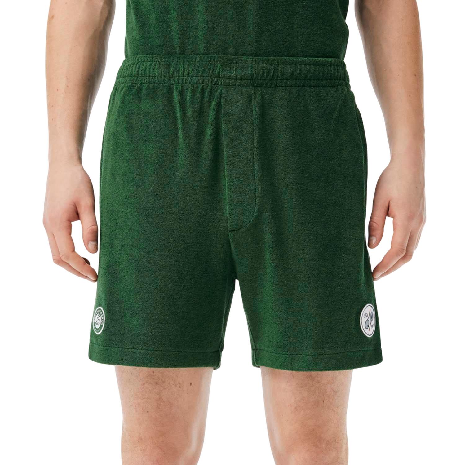 LACOSTE Mens RolandGarros Edition Fleece Tennis Shorts (Green)