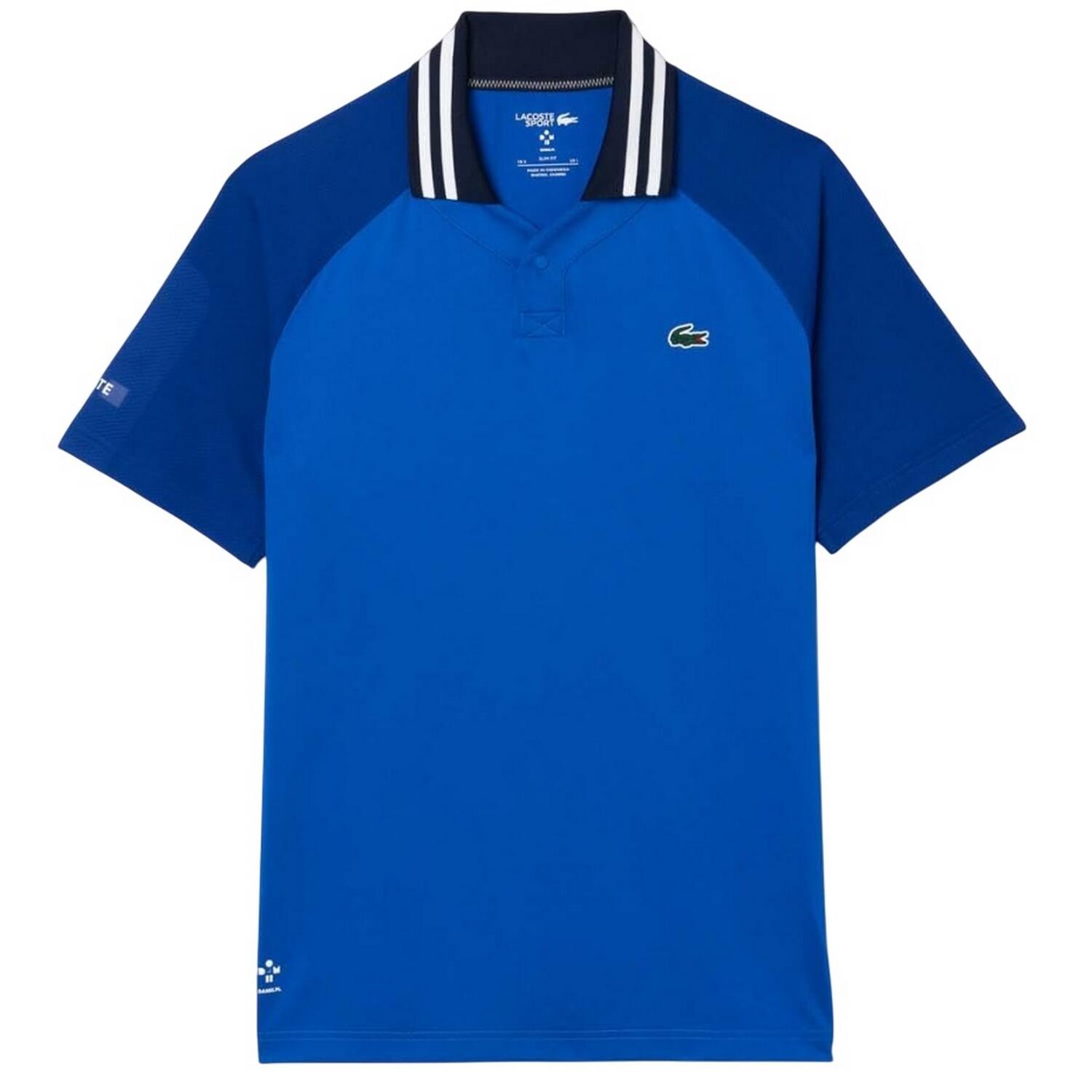LACOSTE Mens Daniil Medvedev Slim Tennis Polo Shirt (Blue)