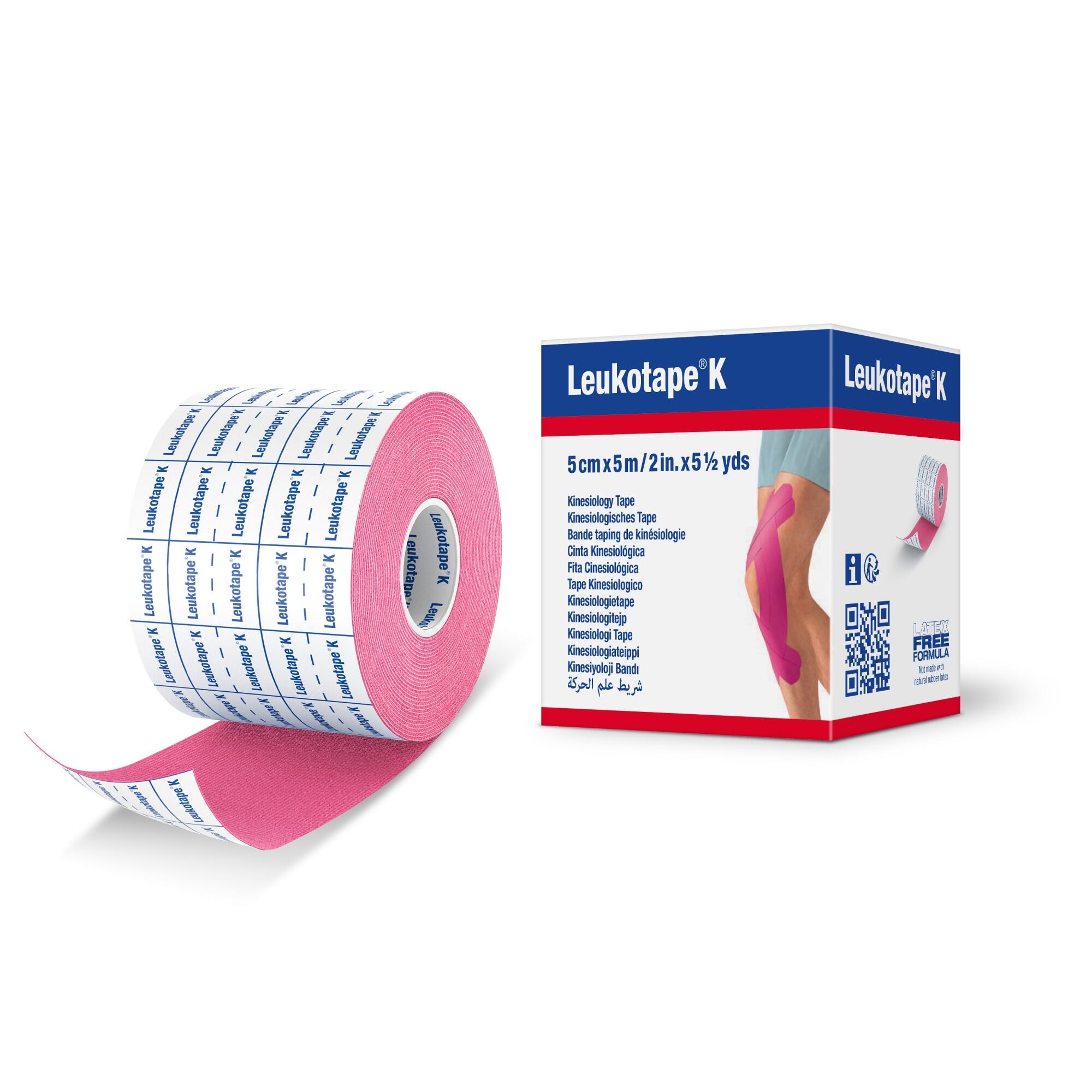 Bsn Medical - Leukotape® K Bande Adhésive Élastique 5 M X 5 Cm Rose - Bande De Kinésiologie - Rose - Decathlon
