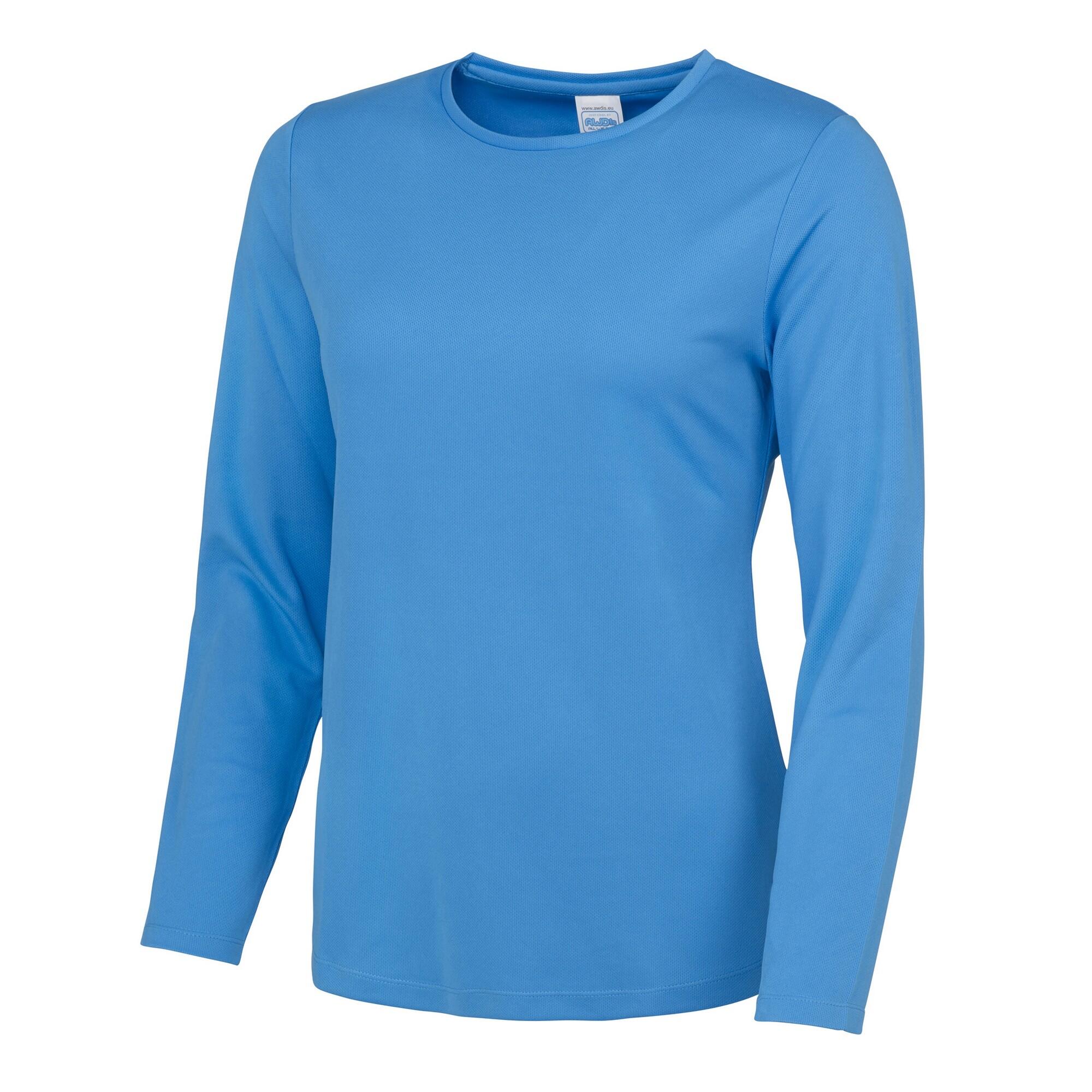 AWDIS Just Cool Womens/Ladies Girlie Long Sleeve TShirt (Sapphire Blue)