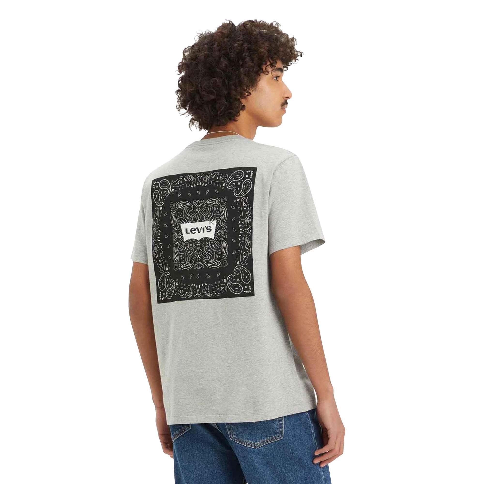 Mens Classic Bandana Print TShirt (Grey) 4/4