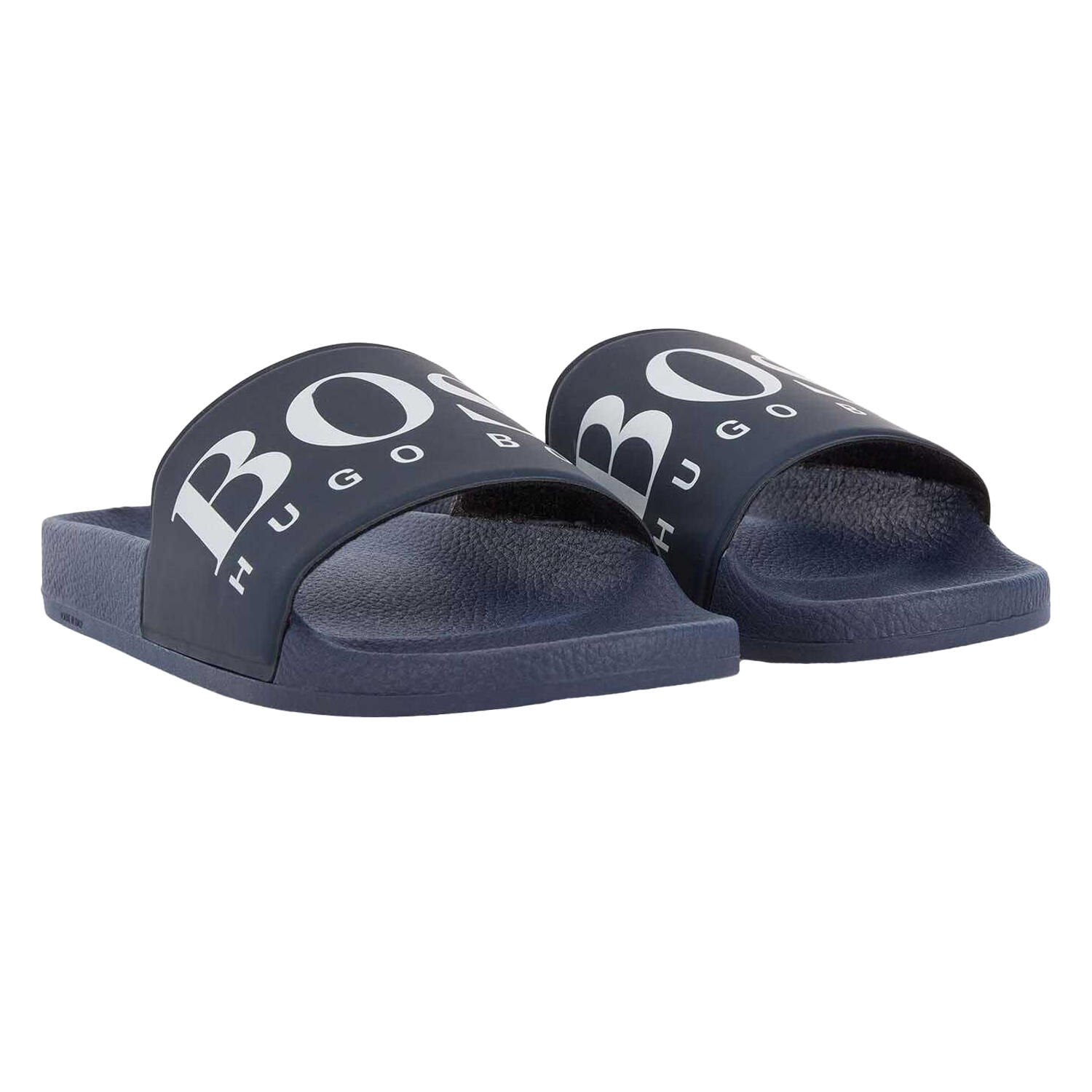 BOSS Mens Solar Logo Sliders (Dark Blue)
