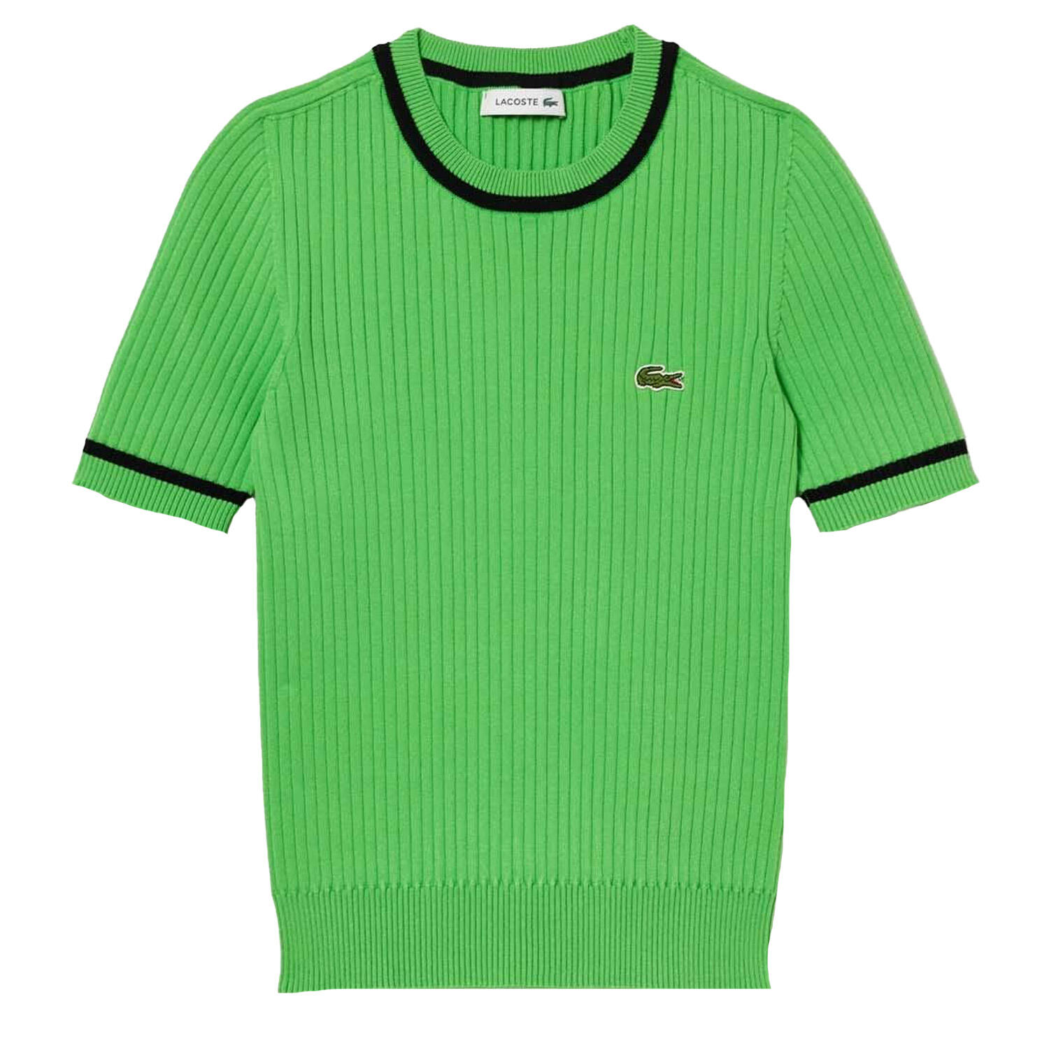 LACOSTE Womens/Ladies 3D Seamless Rib Knit ShortSleeved Sweatshirt (Green)