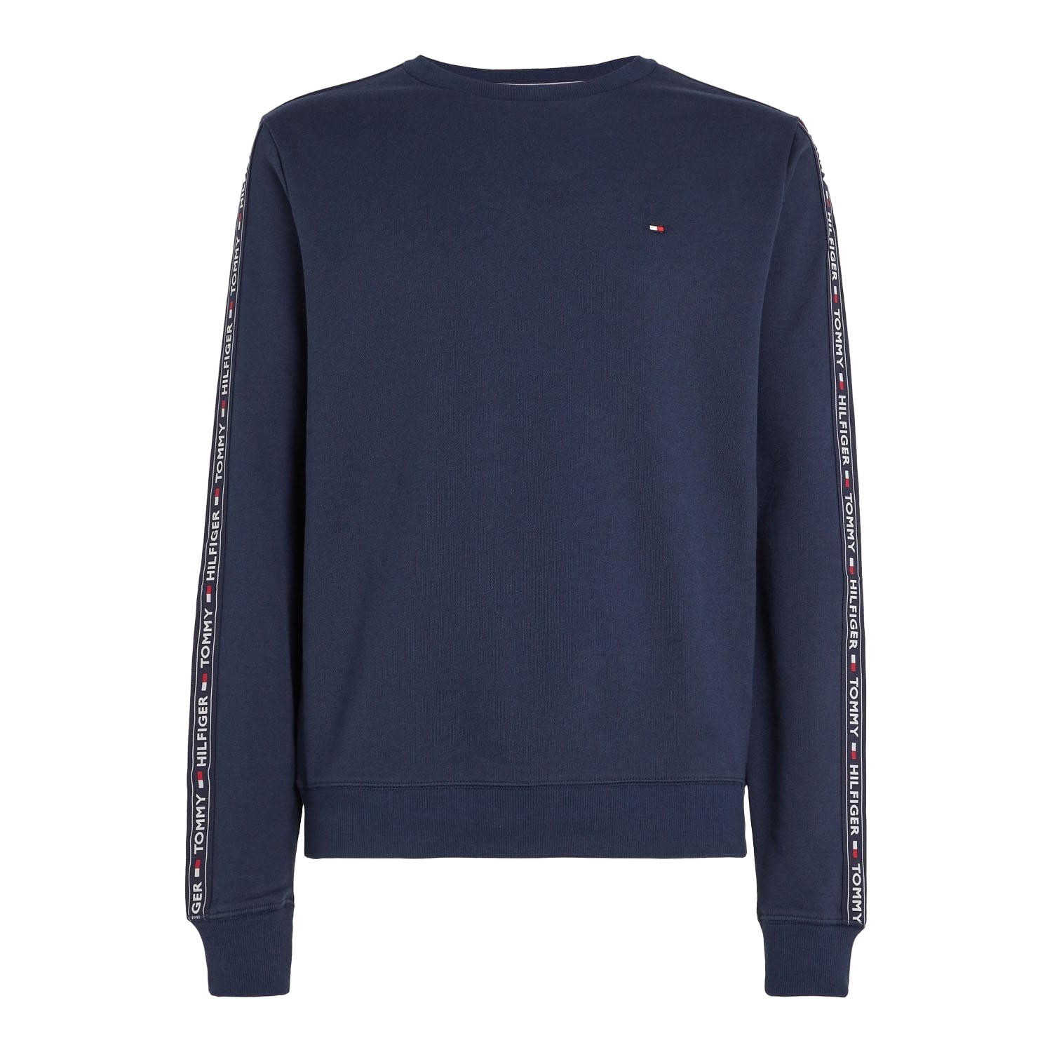 TOMMY HILFIGER Mens Tape Logo Lounge Sweatshirt (Navy)