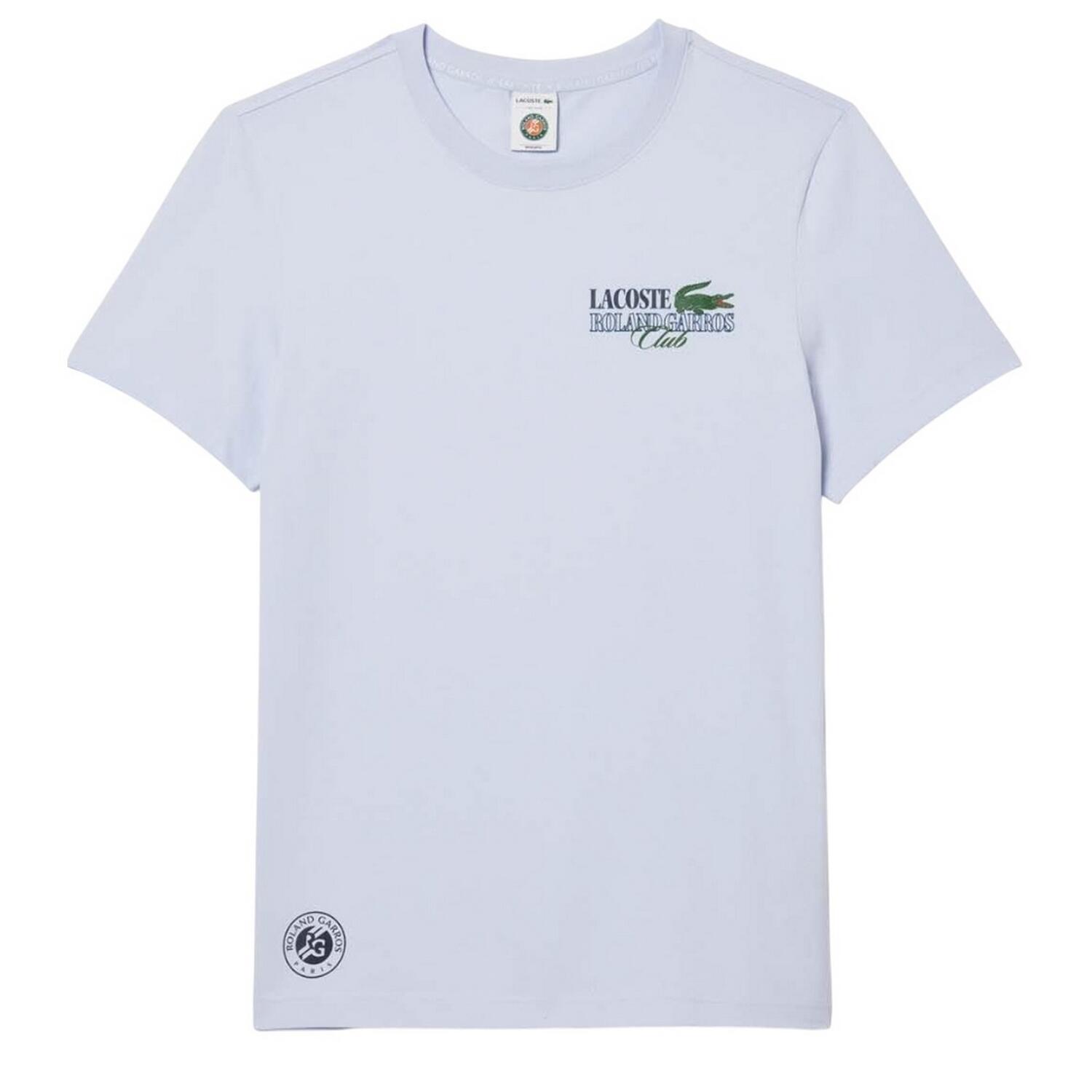 LACOSTE T-shirt Roland Garros Lacoste uomo blu — Jersey 97% cotone, vestibilità regular