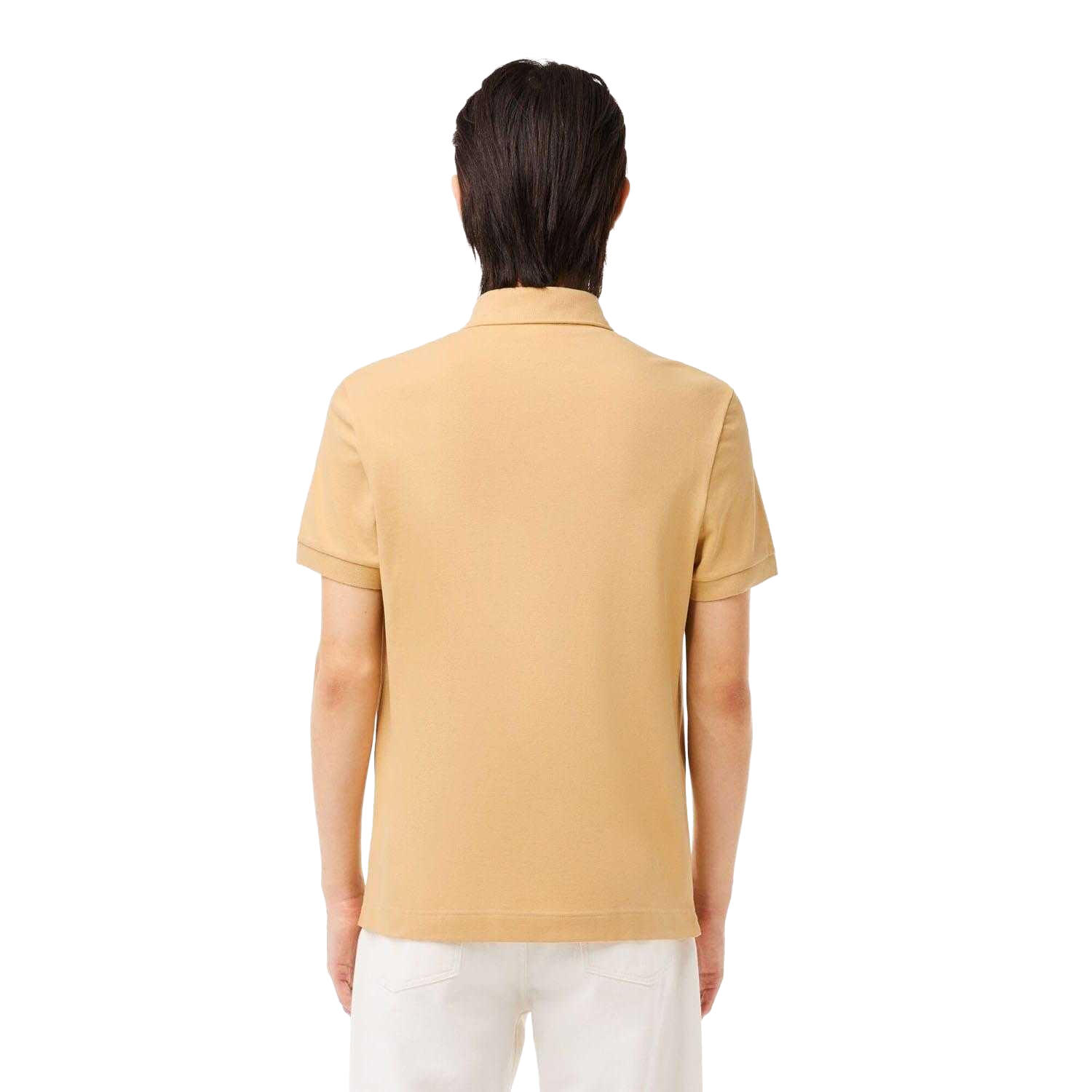 Mens Paris Piqué Stretch Regular Polo Shirt (Beige) 2/4
