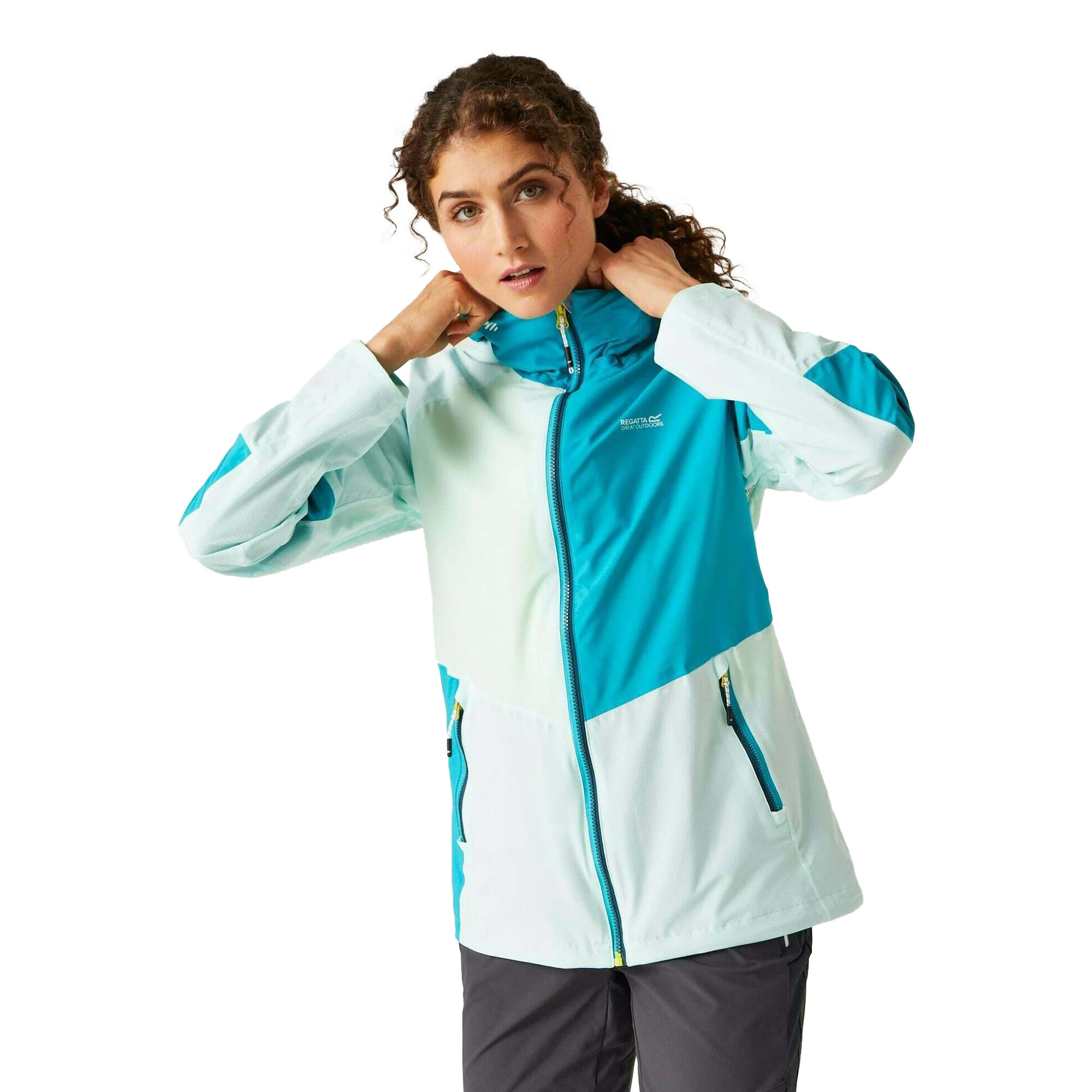Veste Imperméable RADDICK Femme (Turquoise Délavé / Bleu Tahoe) 4/5