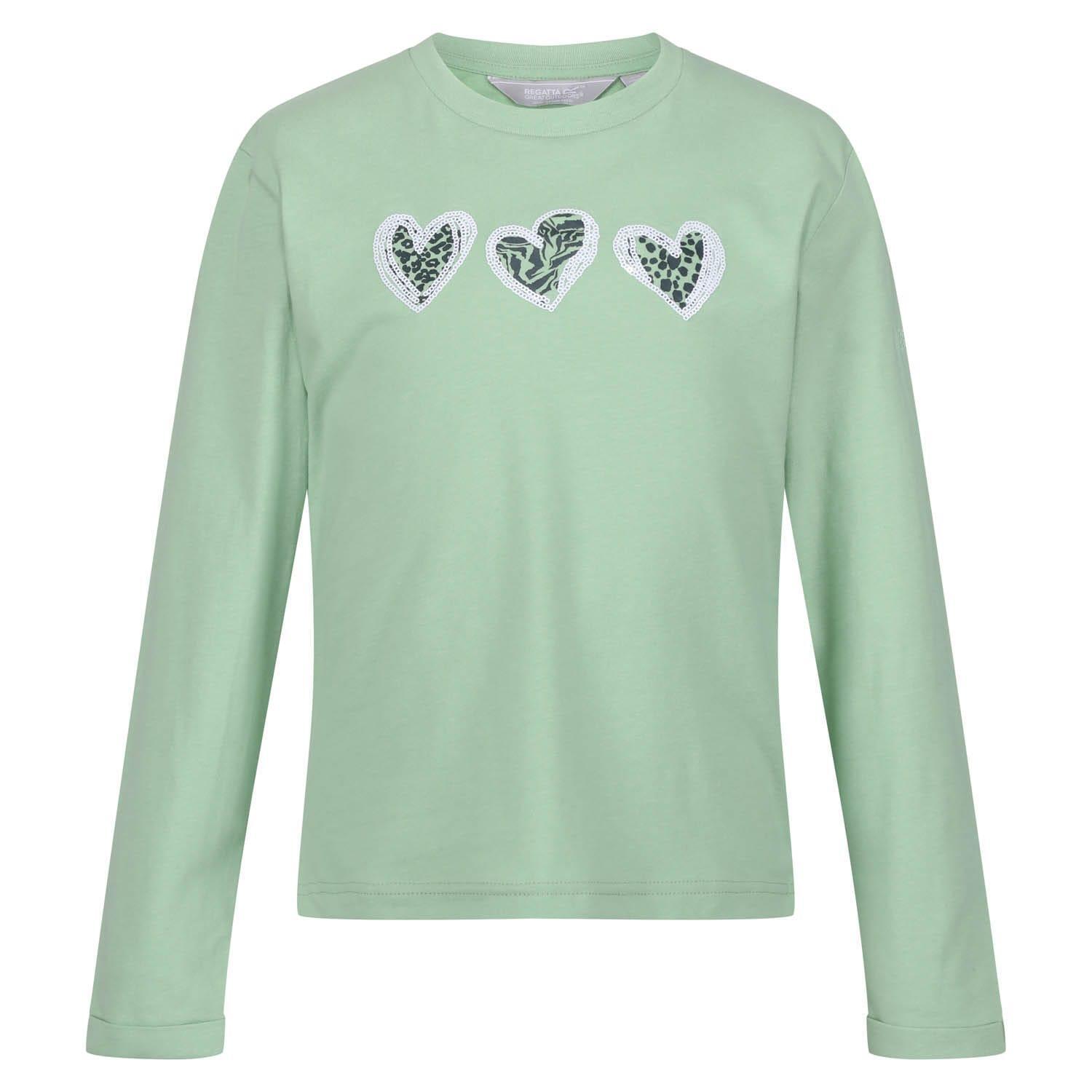 REGATTA Childrens/Kids Wenbie III Heart LongSleeved TShirt (Green)