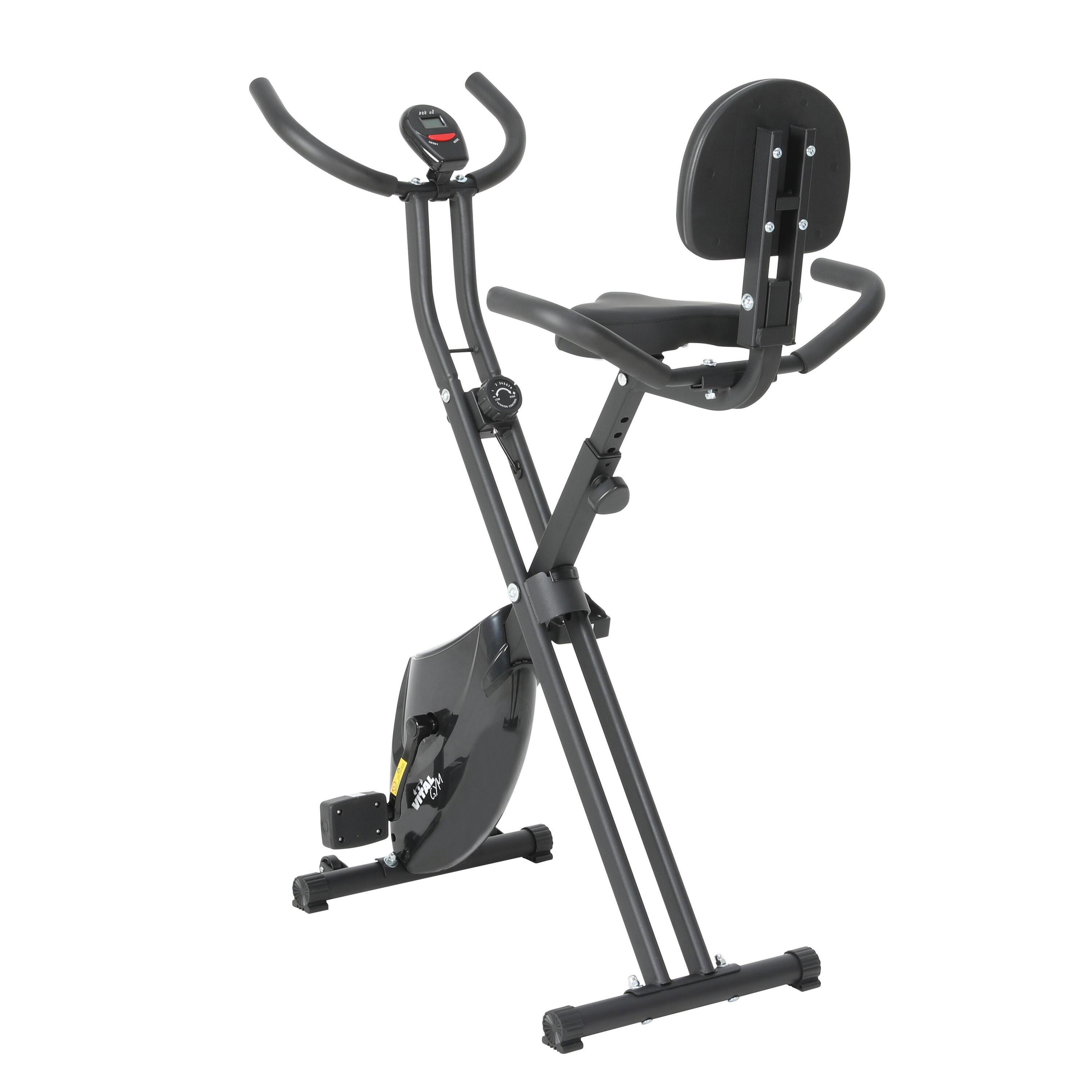 VITAL GYM Bicicleta ergométrica dobrável Vital Gym com encosto magnético