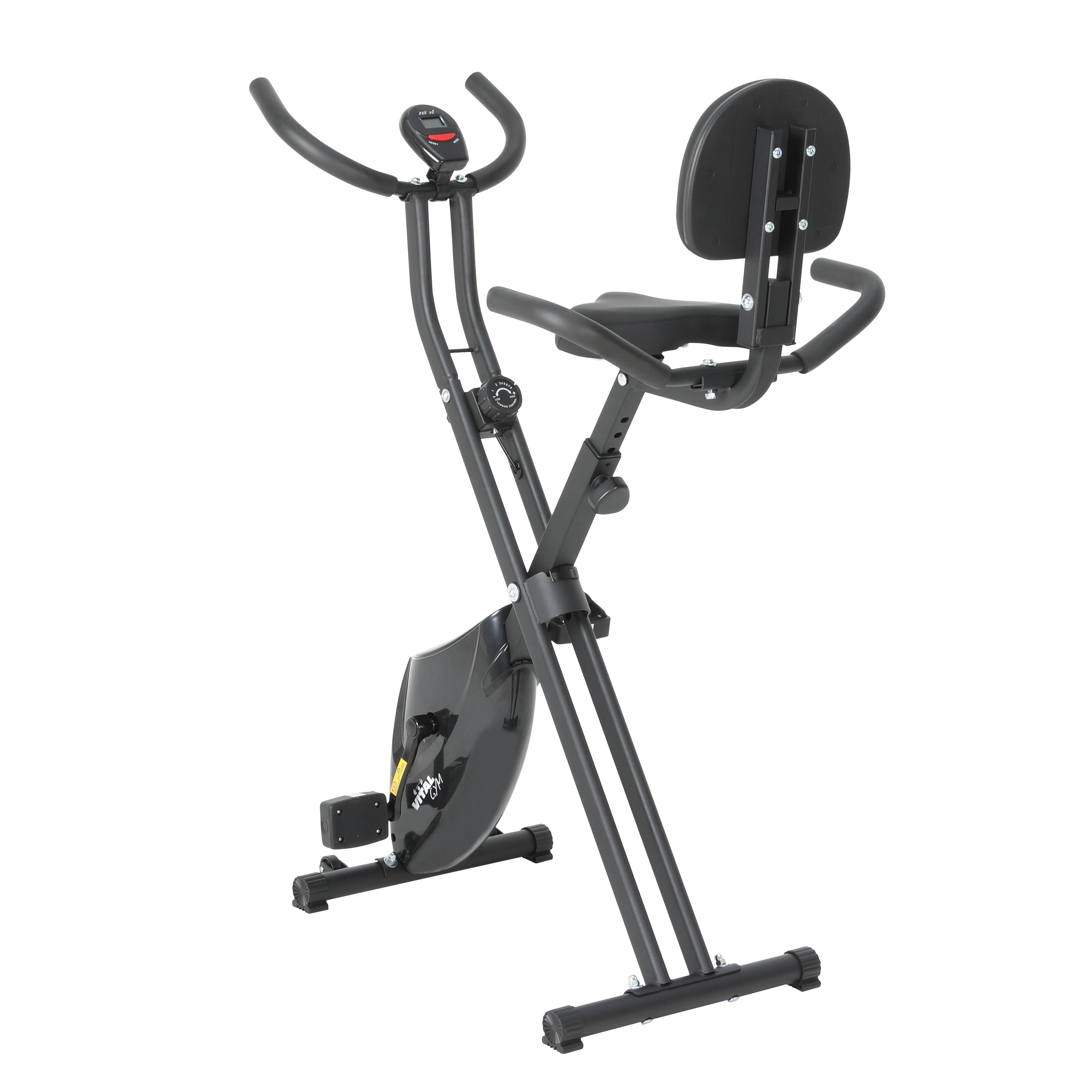 Vital Gym - Vélo D'Appartement Pliable Vital Gym Avec Dossier Magnétique - Vélo D'Appartement - Noir - Taille Unique - Decathlon