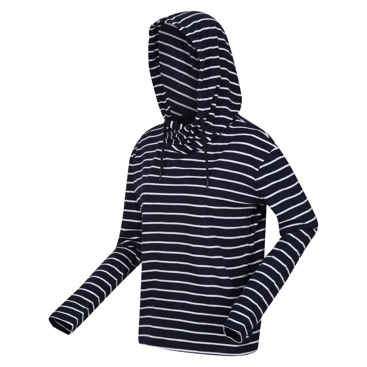 REGATTA Womens/Ladies Monsal Striped Hoodie (Navy/White)
