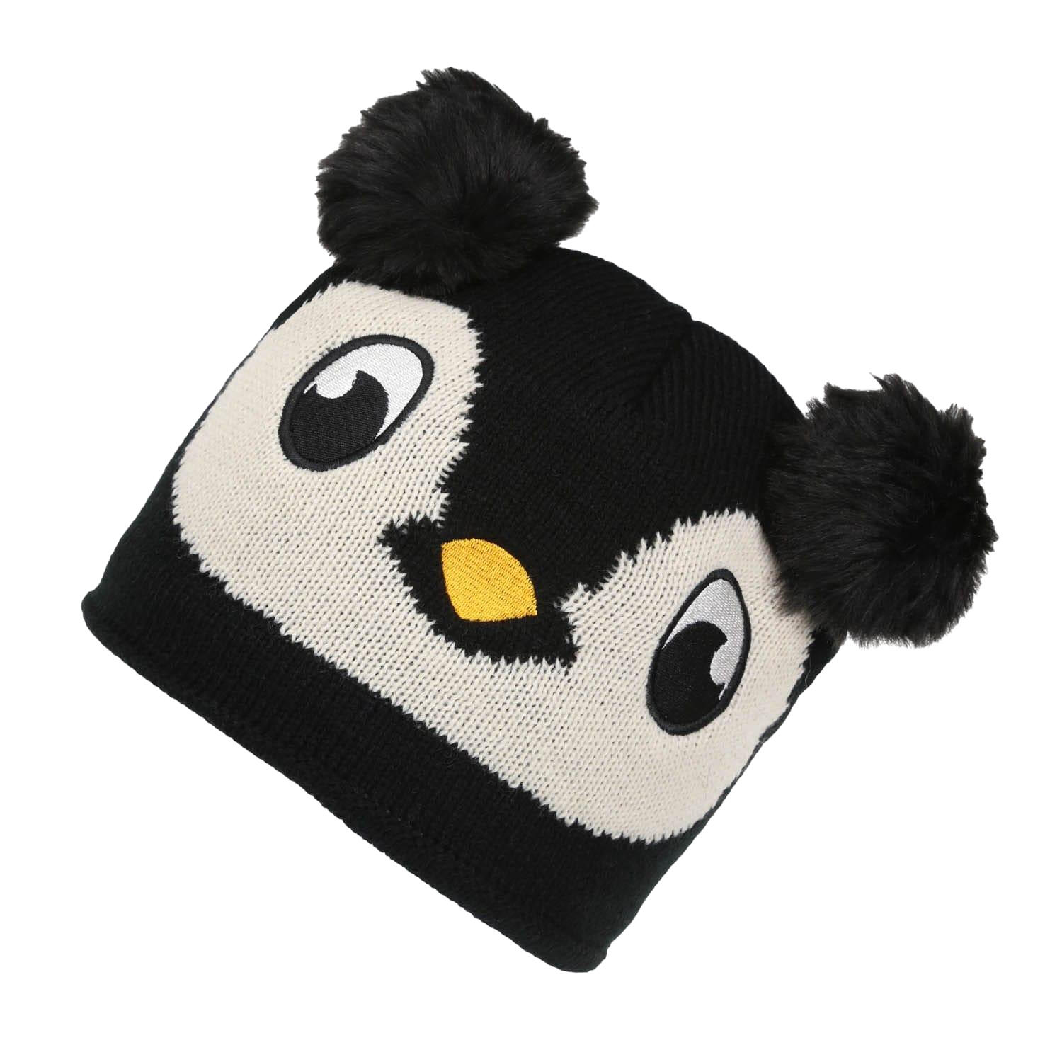 Childrens/Kids Animally III Bobble Beanie (Black) 2/3