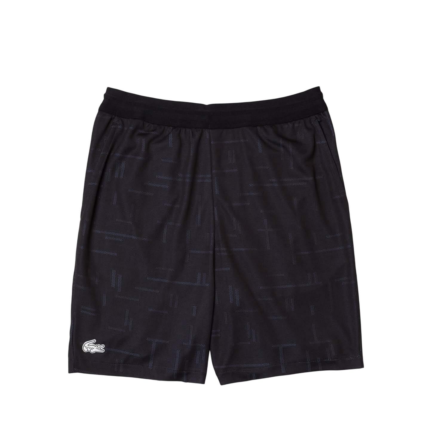 Mens Jacquard Tennis Shorts (Black) 1/4