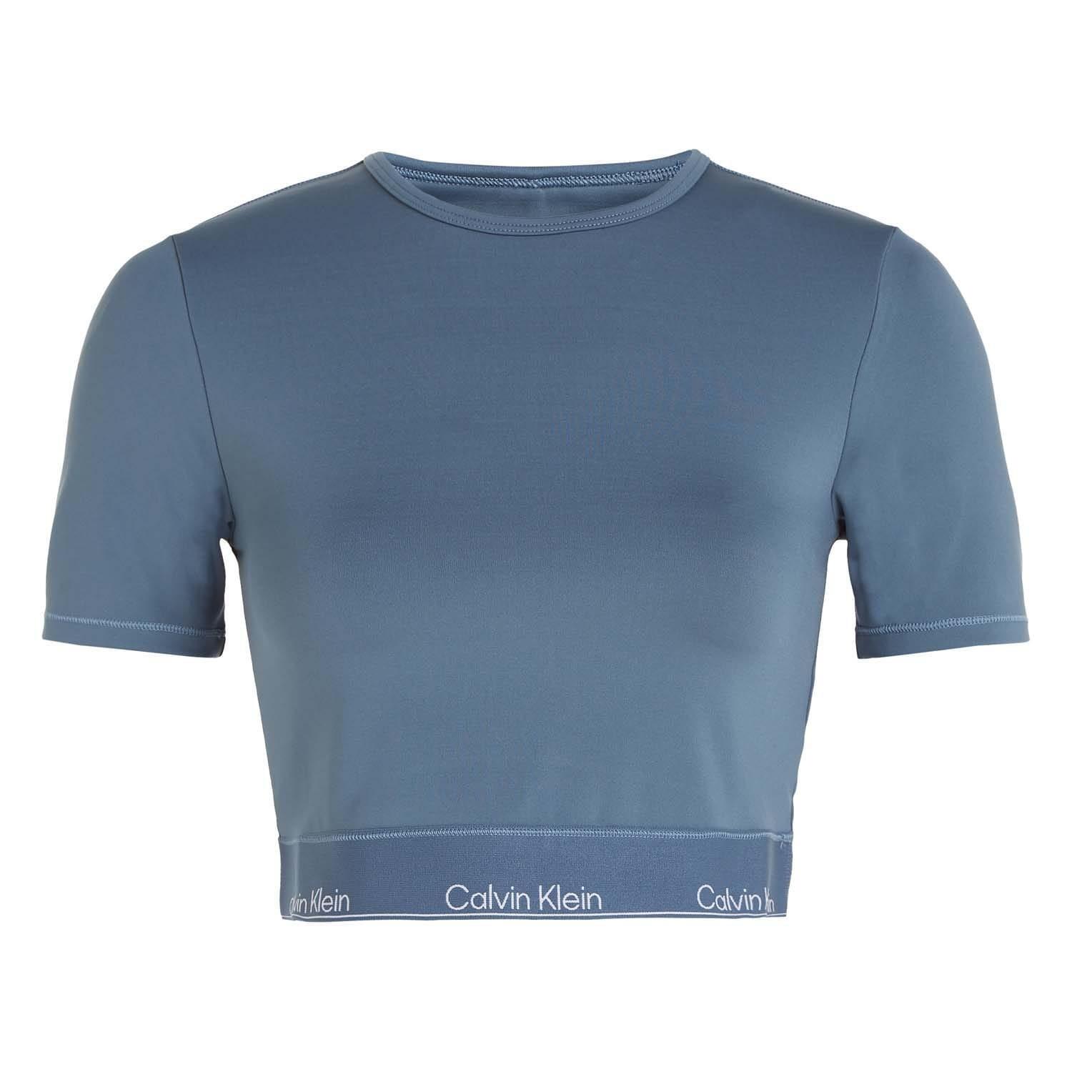 CALVIN KLEIN Womens/Ladies Gym Crop TShirt (Blue)