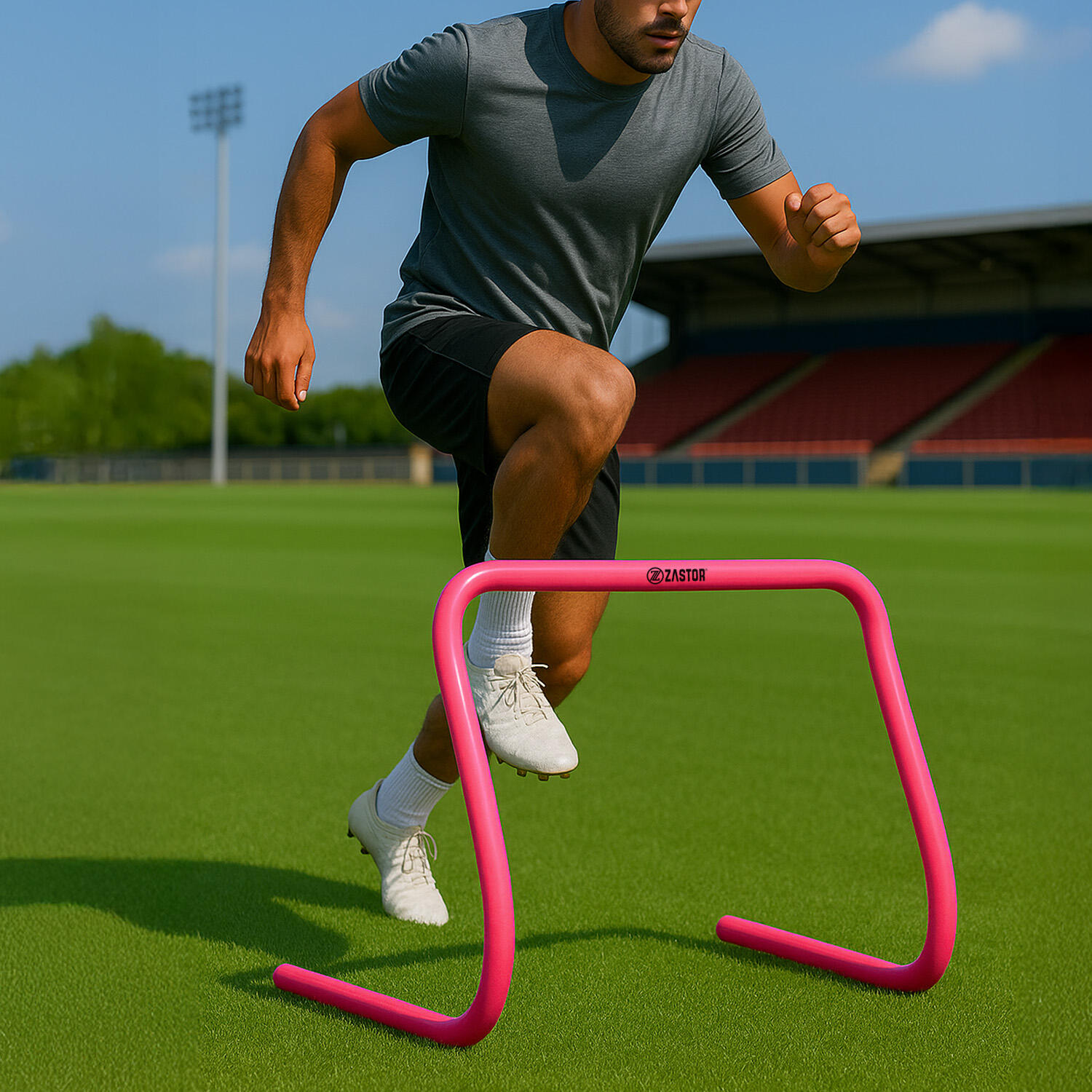 Set de 4 Vallas Entrenamiento Antilesión Zastor SAFE 45cm Fucsia 4/4