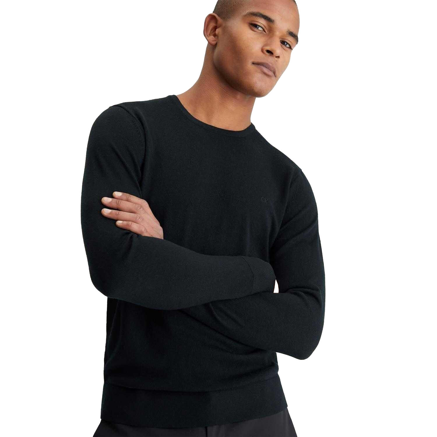 Mens Merino Wool Jumper (Black) 4/4