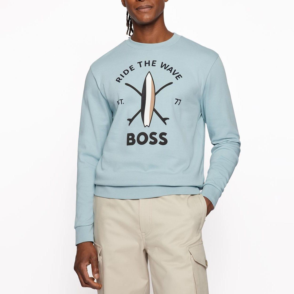 Mens Savin Sweatshirt (Turquoise) 2/3