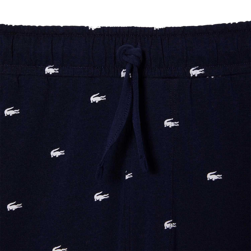 Mens Cotton Jersey Crocodile Print Pyjama Shorts (Blue) 2/3