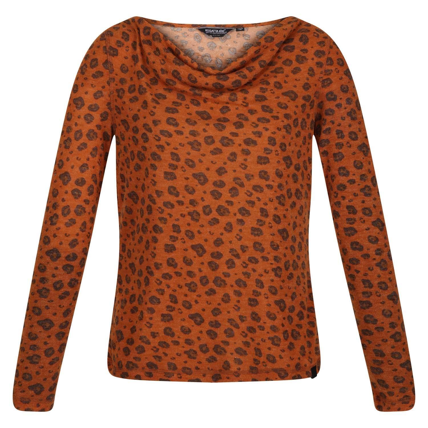 Womens/Ladies Frayda Lightweight Cowl Neck Top (Orange) 1/5