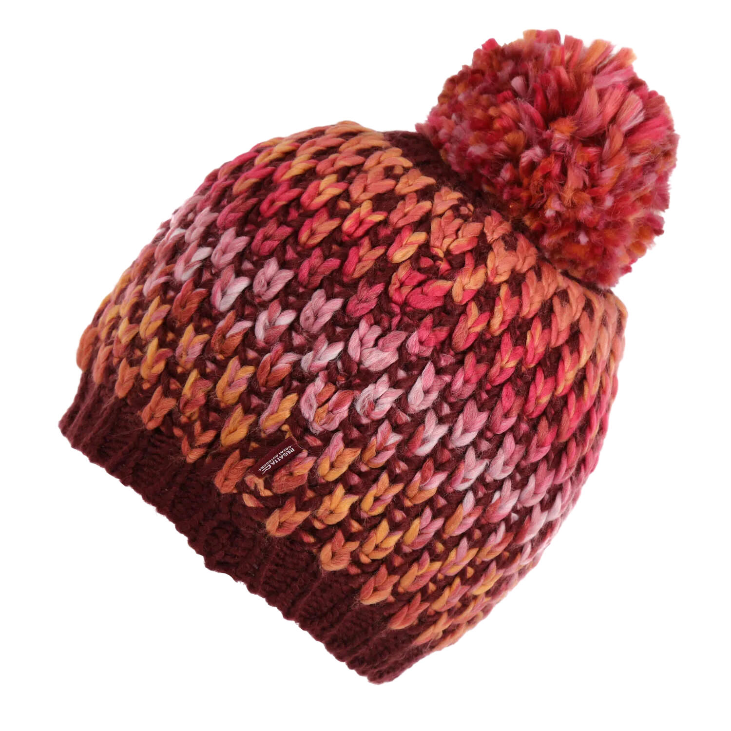 Childrens/Kids Bitsie V Bobble Beanie (Burgundy) 1/3