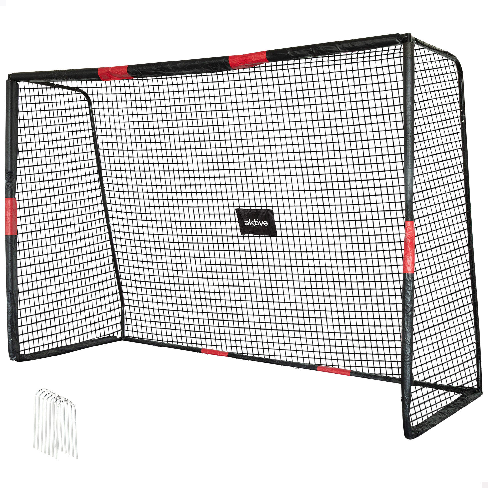 Aktive baliza de futebol 300x120x200 cm estrutura com proteção, rede e pinos